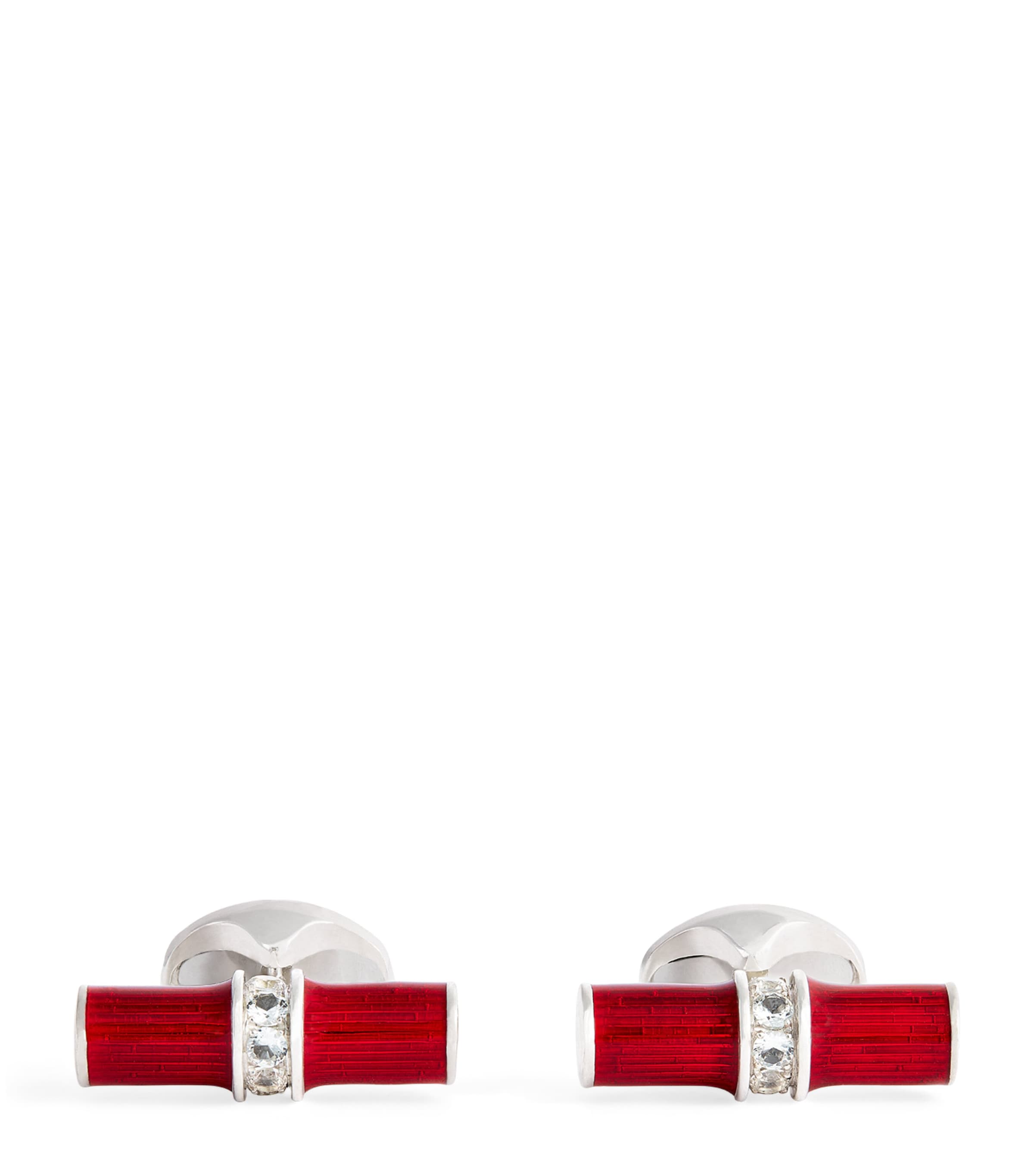 Deakin & Francis Sterling Silver Spinel Centre Cufflinks In Red