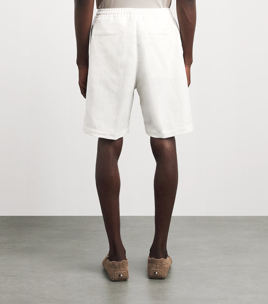 Canali Mens Linen-Silk Drawstring Shorts Image 5