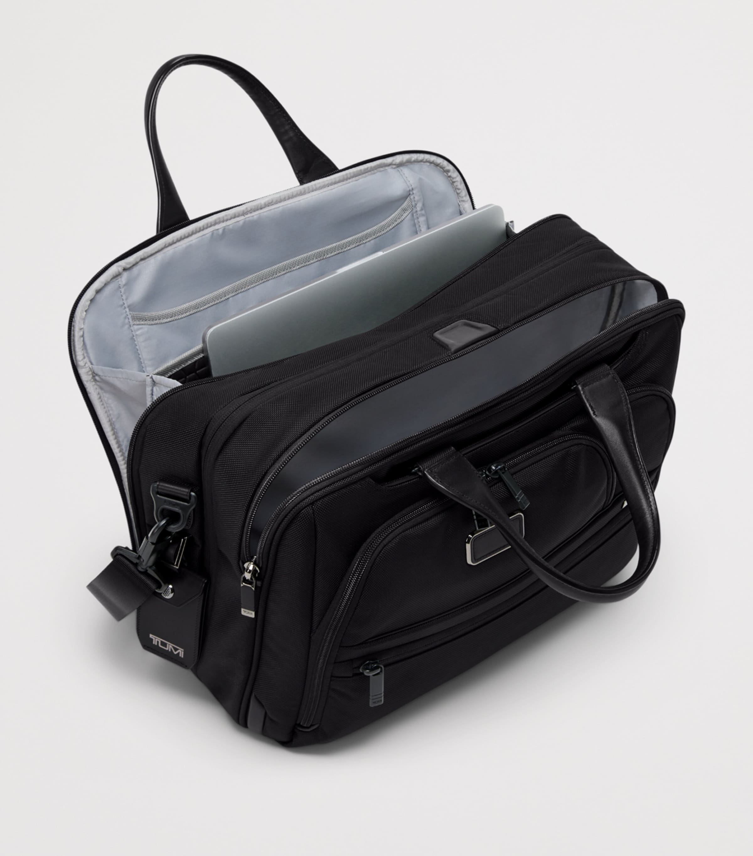 Tumi Medium Alpha 4 Expandable Briefcase (15") Black Image 2