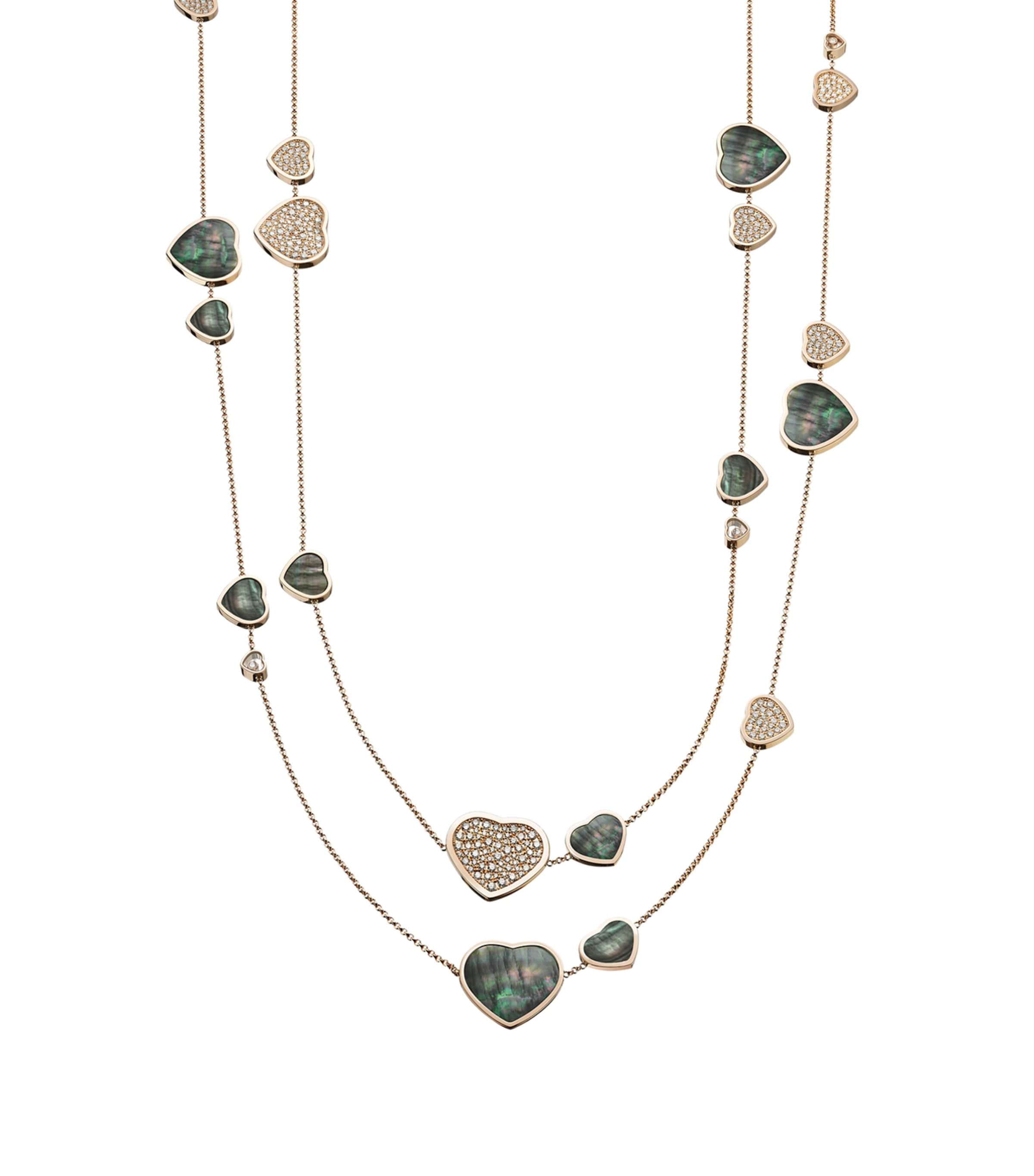 Chopard Rose Gold And Diamond Happy Hearts Sautoir Necklace In Rose Gold
