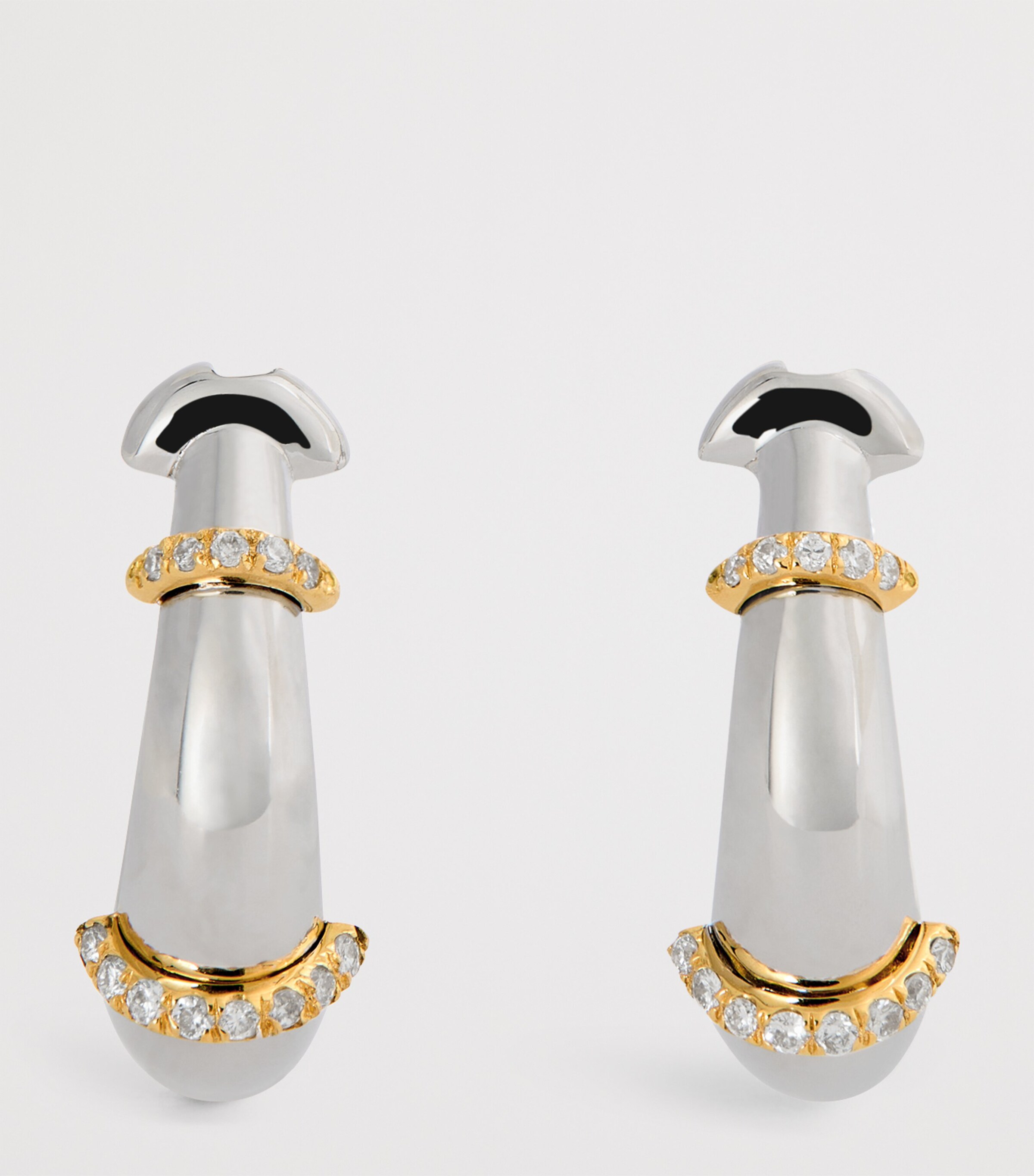 L'ATELIER NAWBAR Mixed Gold and Diamond Buoy Lot N*91 Earrings Yellow Gold Image 3