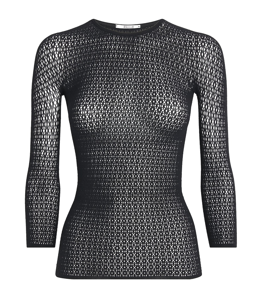 Wolford Womens Net Daisy Top Black Image 1