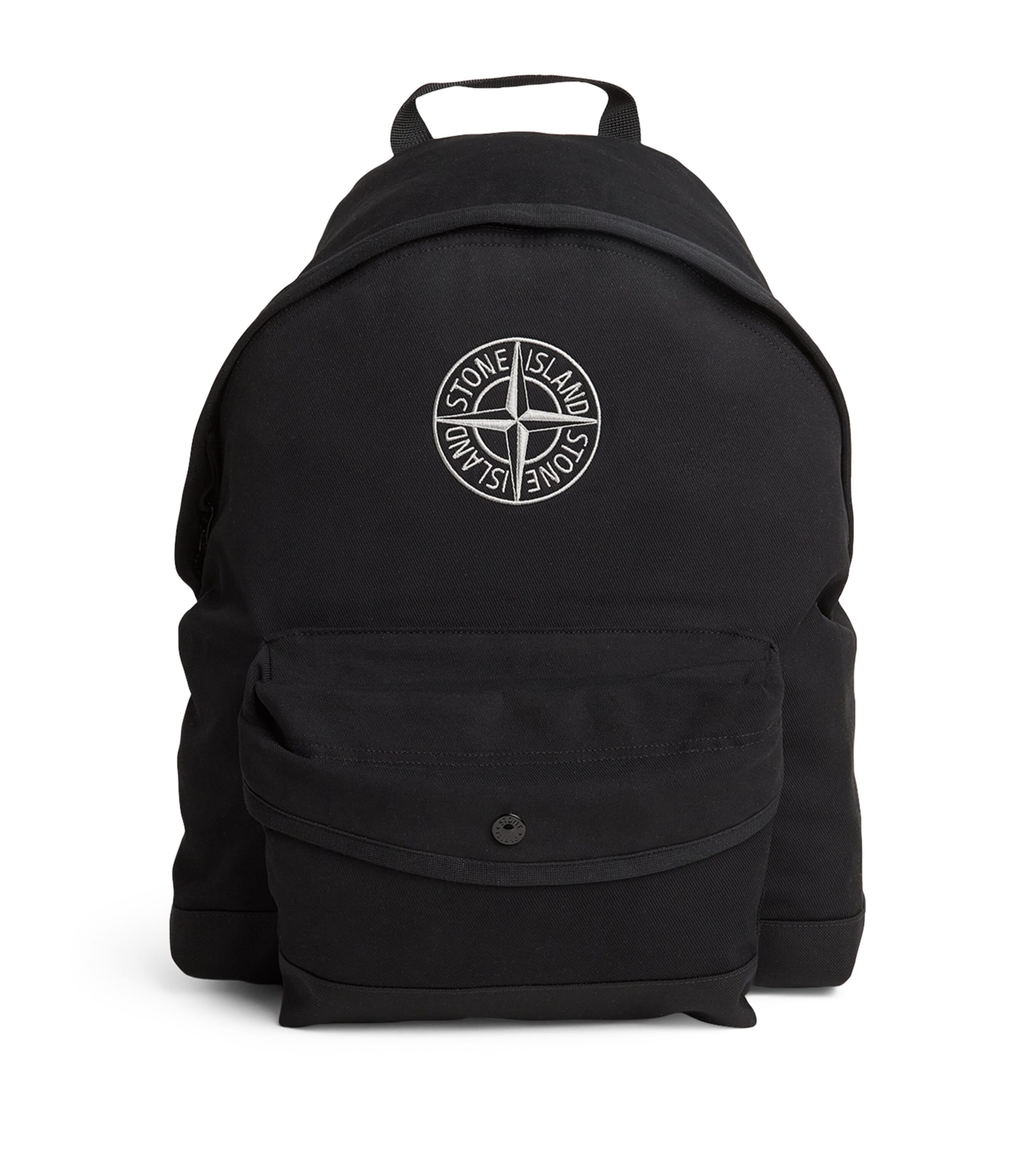 Stone Island Junior Kids' Embroidered Compass Backpack In Black