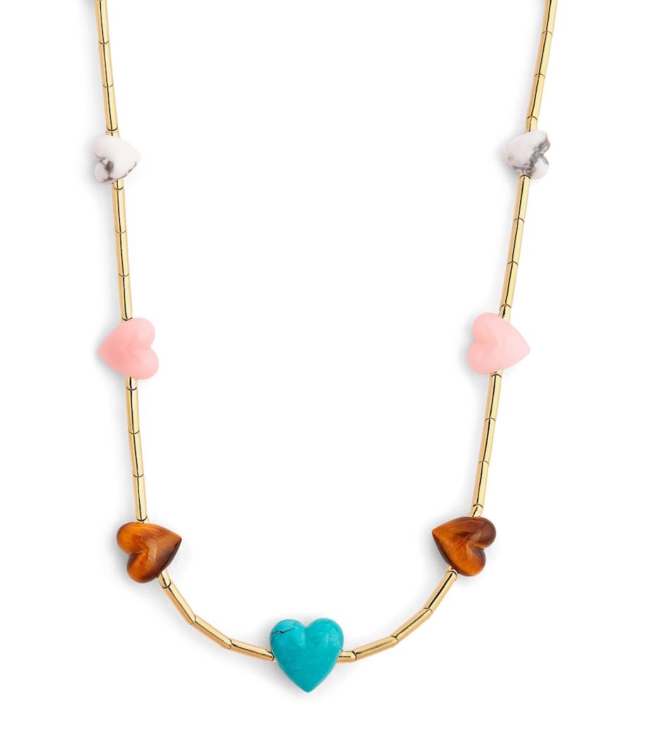 Yellow Gold and Mixed Stone Heart Canyon Necklace YELLOW GOLD Image 1