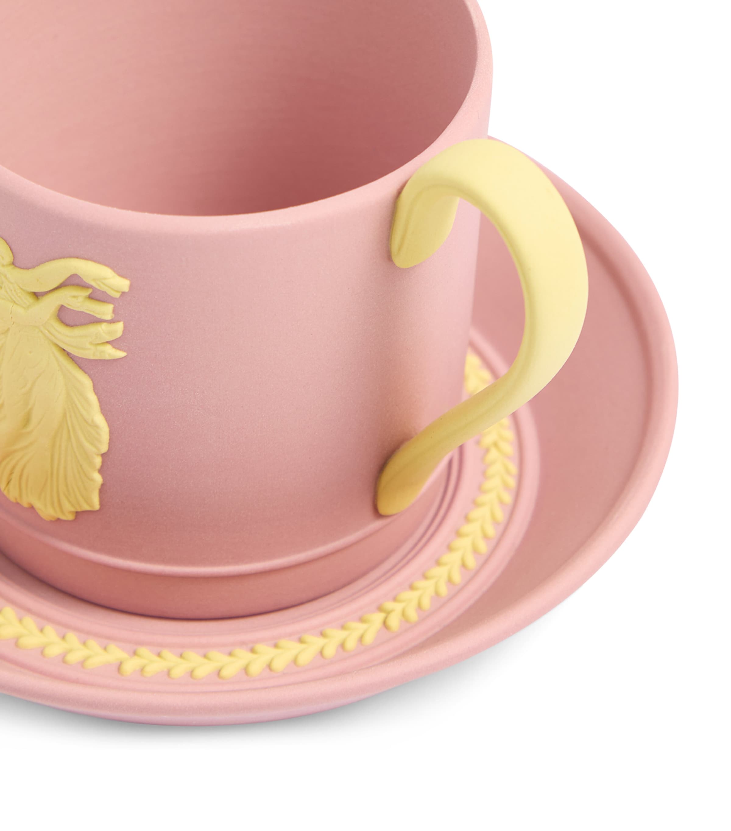 Wedgwood Jasper Bacchus Teacup and Saucer Pink Image 4