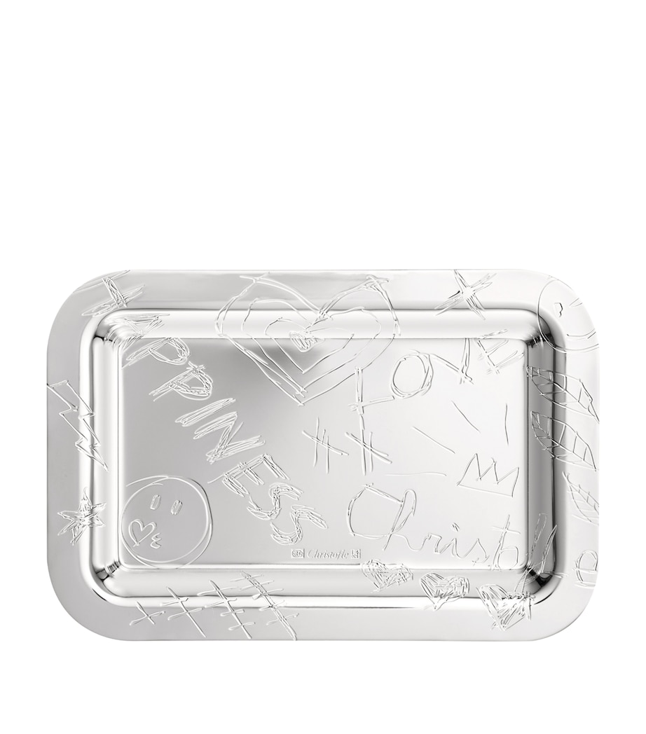 Silver-Plated Graffiti Tray (15cm x 10cm) SILVER Image 2