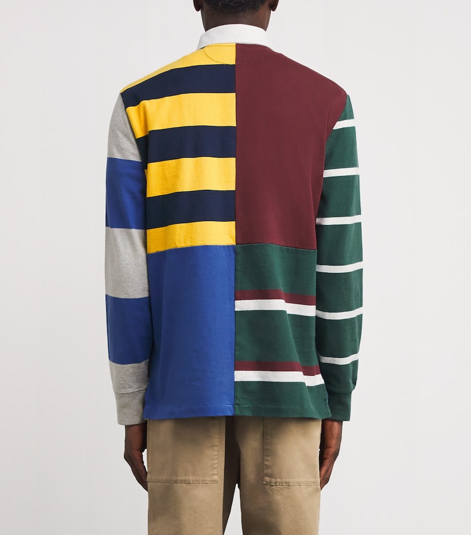 Cotton Patchwork Rugby Jersey RED Image 4