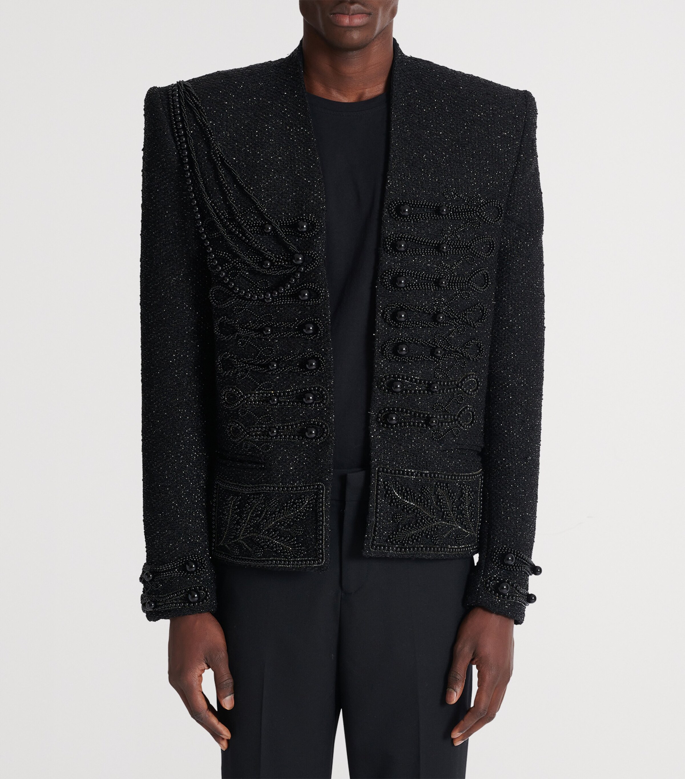 Balmain Black Embellished Spencer Jacket | Harrods HK