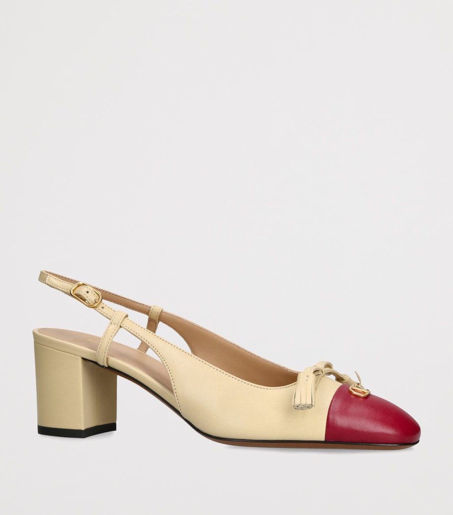 Leather Valet Du Roi Slingback Heels 60 BONE Image 3