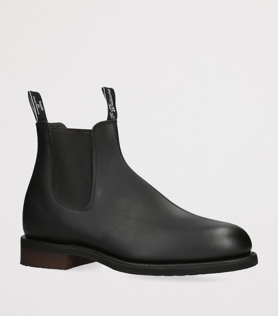 Leather Gardener Ankle Boots BLACK Image 3