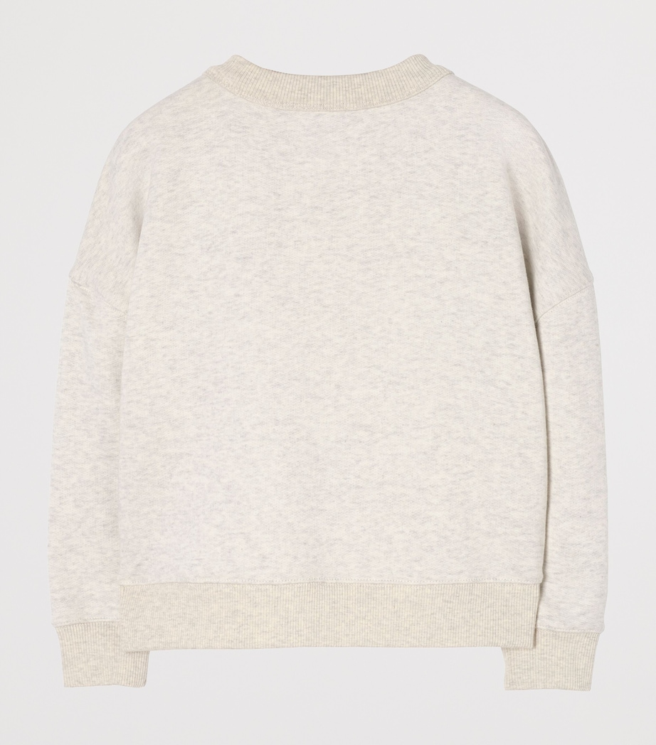 Burberry Kids Cotton Knight Stamp Sweatshirt (4-12 Years) White Melange Image 2