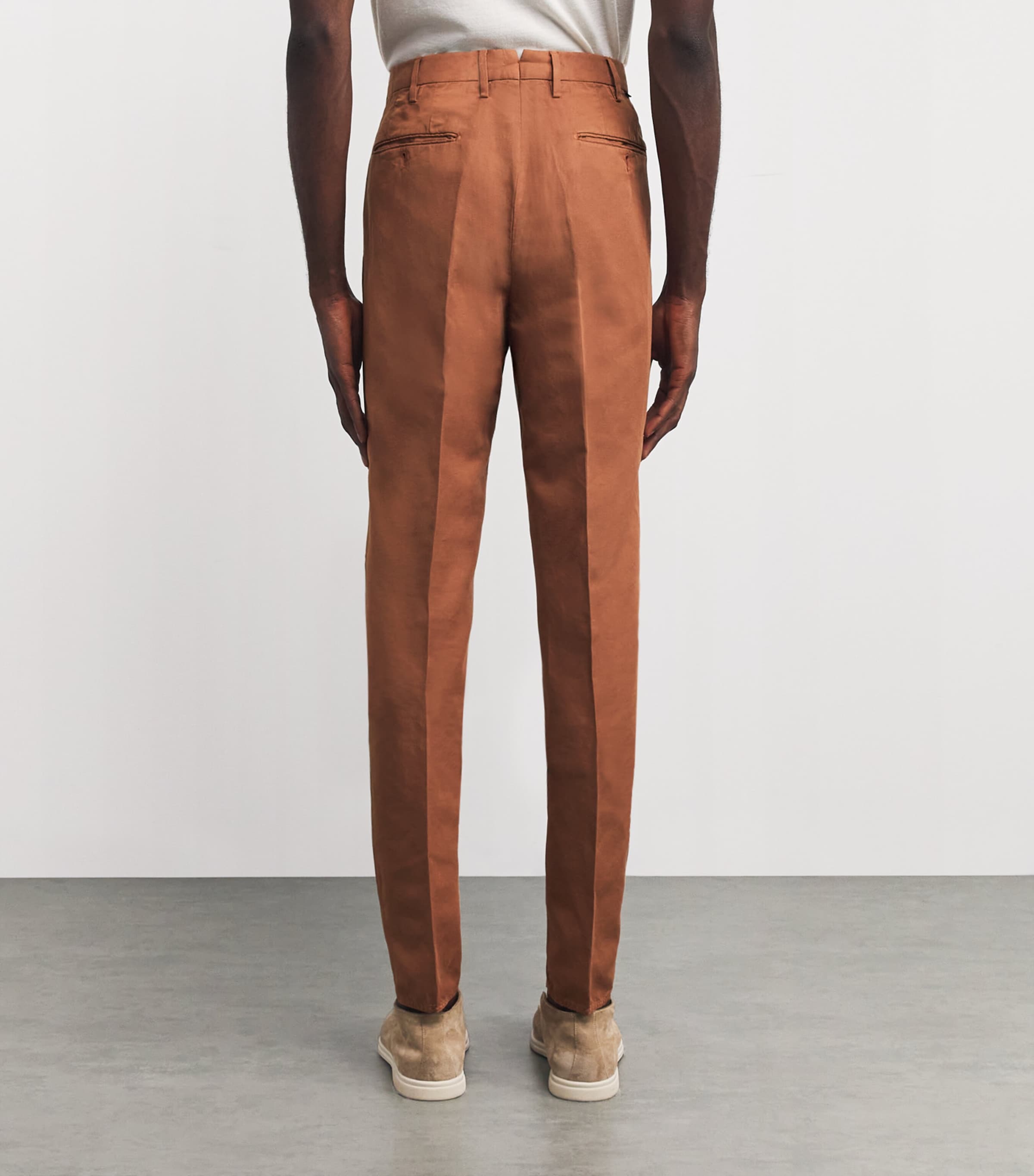 slowear Mens Chinolino Garment-Dye Chinos Bruciato Medio Image 4