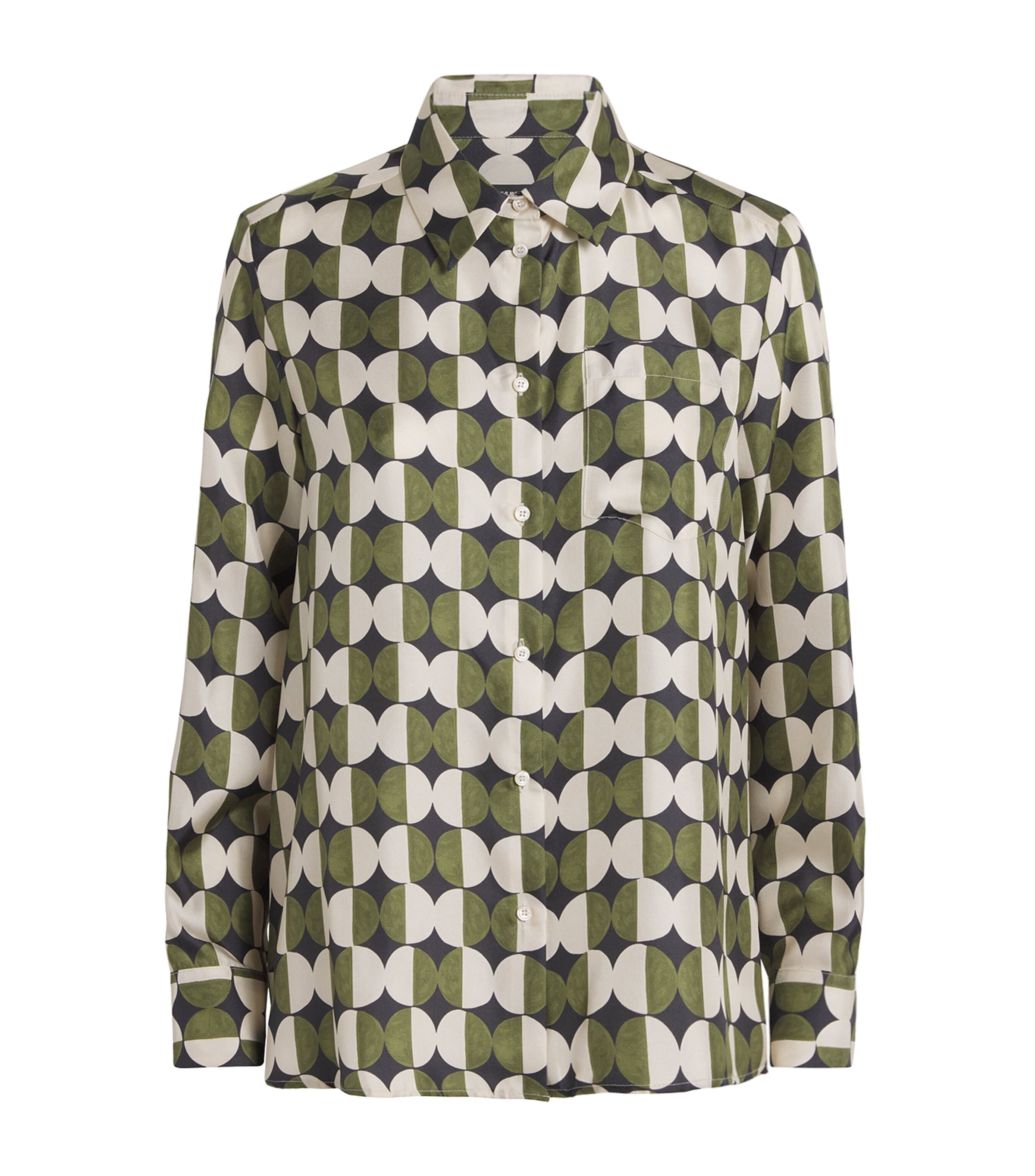 Weekend Max Mara Silk Patterned Shirt In Green