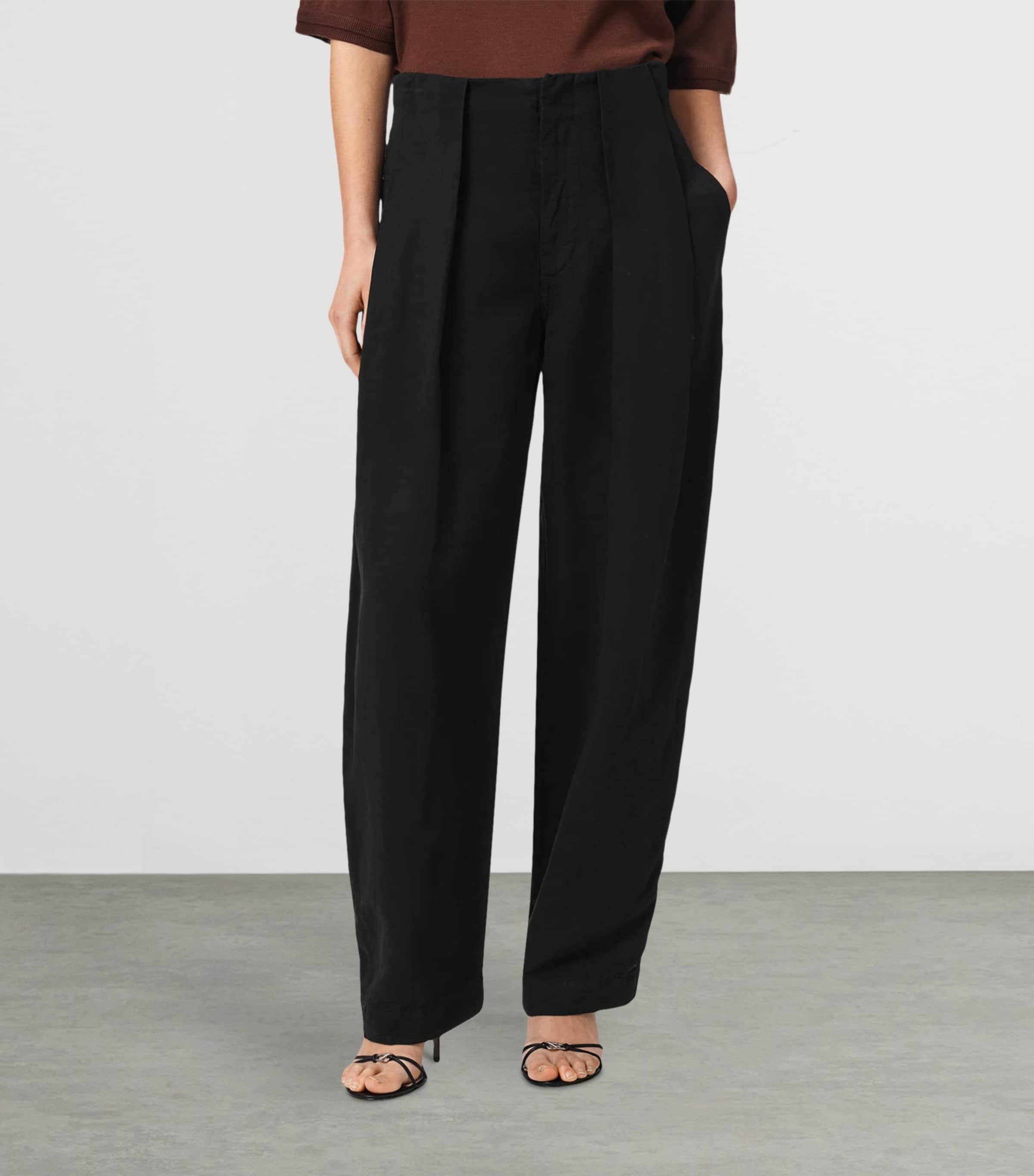 AllSaints Womens Phi Trousers Black Image 3