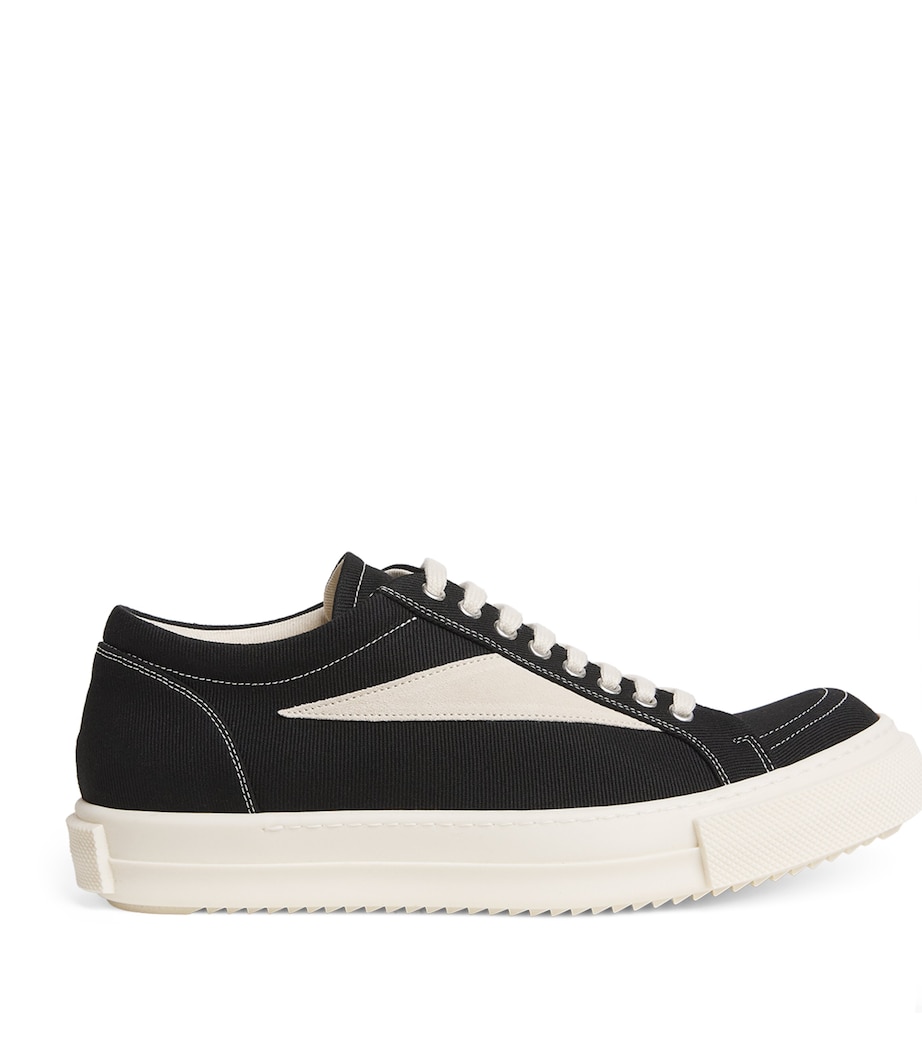 Rick Owens Canvas Vintage Sneakers Black/milk/milk Image 1