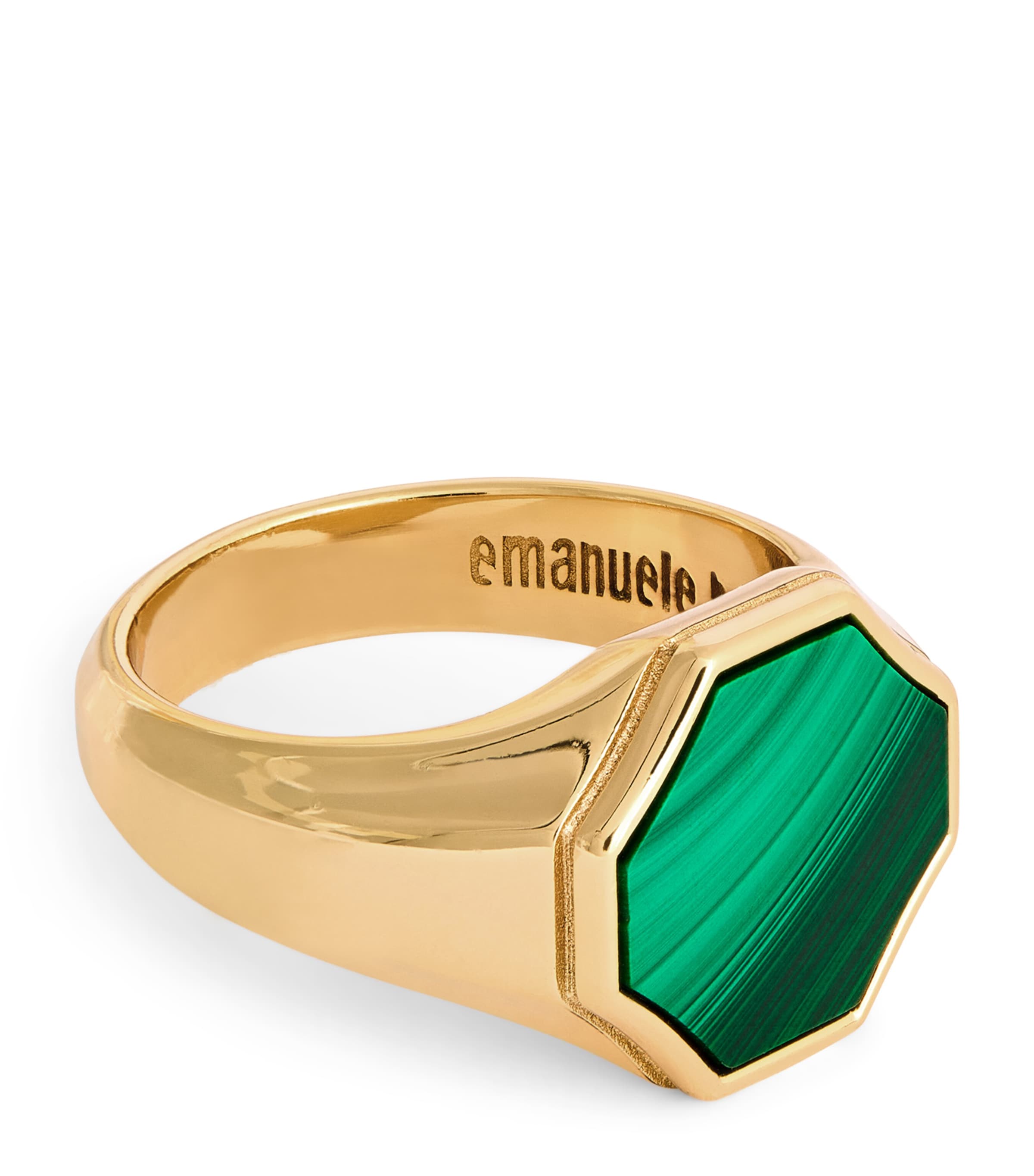 Shop Emanuele Bicocchi Gold-plated Malachite Signet Ring