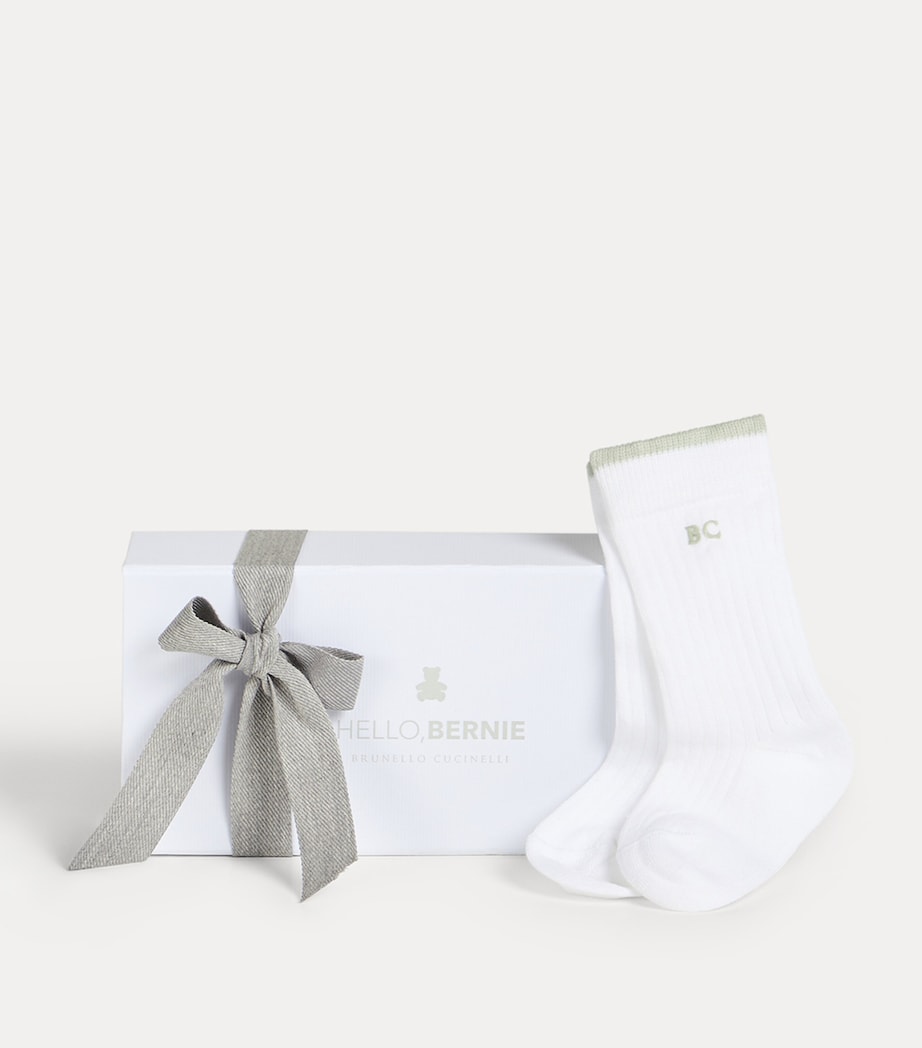 Brunello Cucinelli Kids Cotton Rib Knit Socks (6-36 Months) Image 2