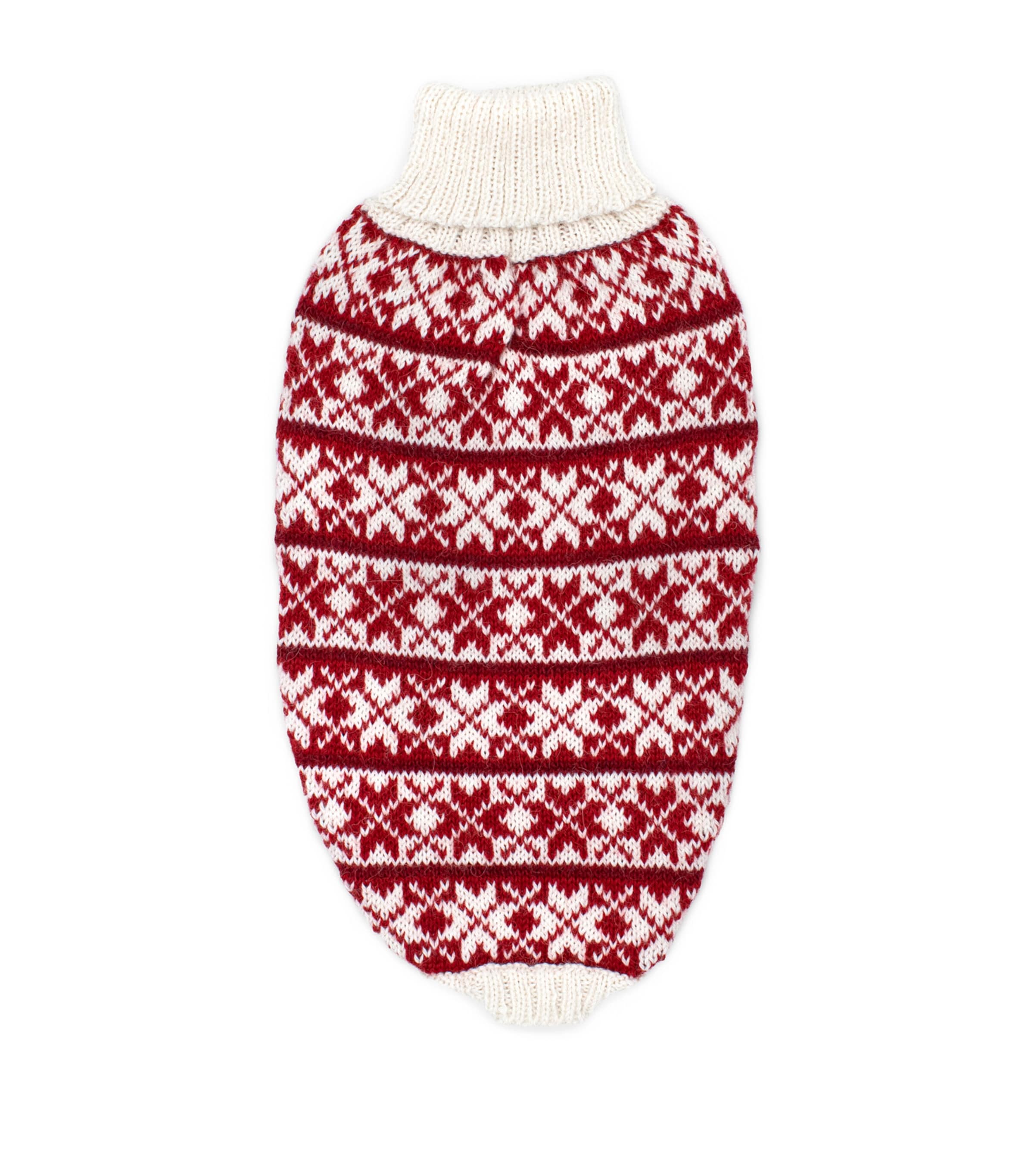 Alqo Wasi Alpaca-blend Christmas Dog Sweater In Red