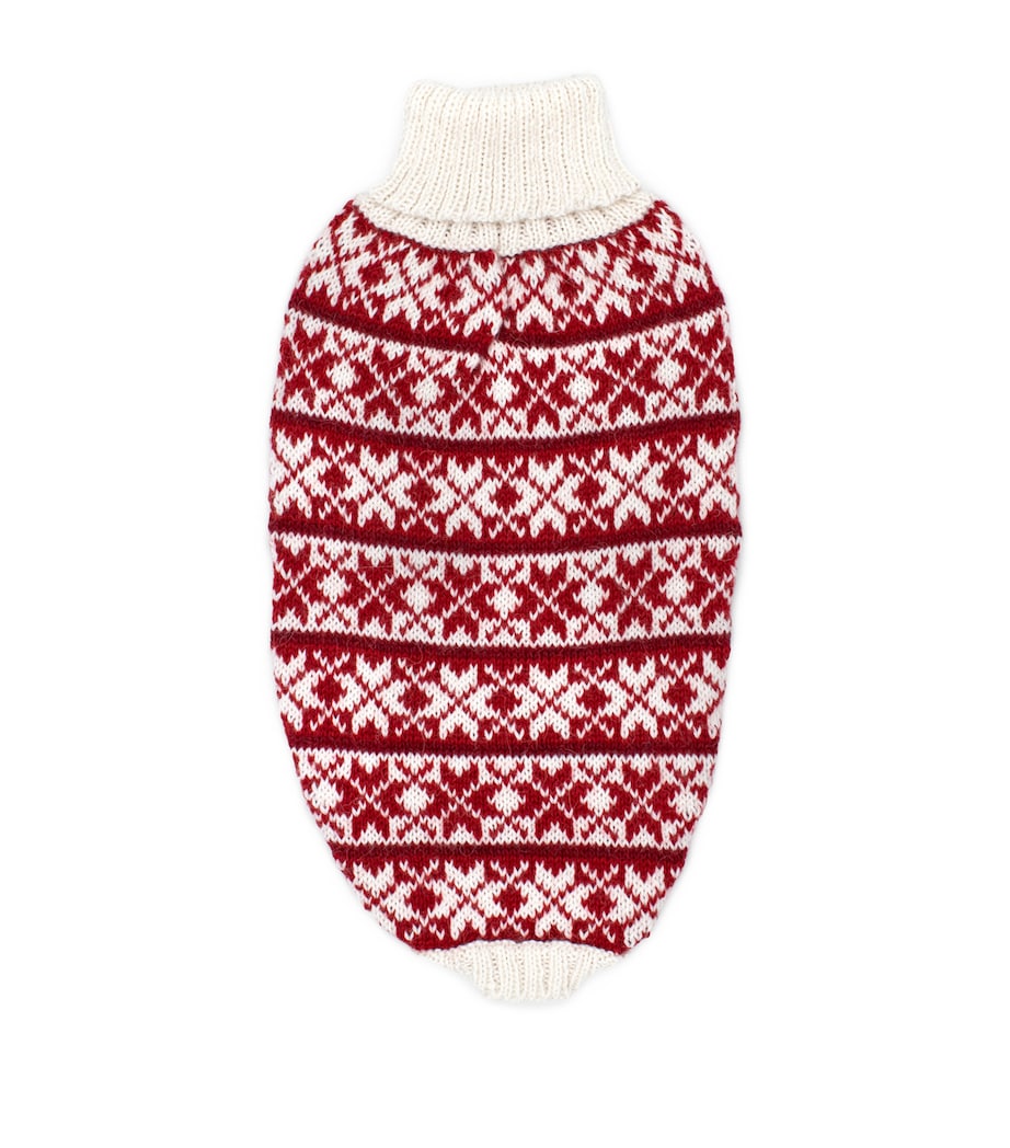 Alpaca-Blend Christmas Dog Sweater WHITE / RED Image 1