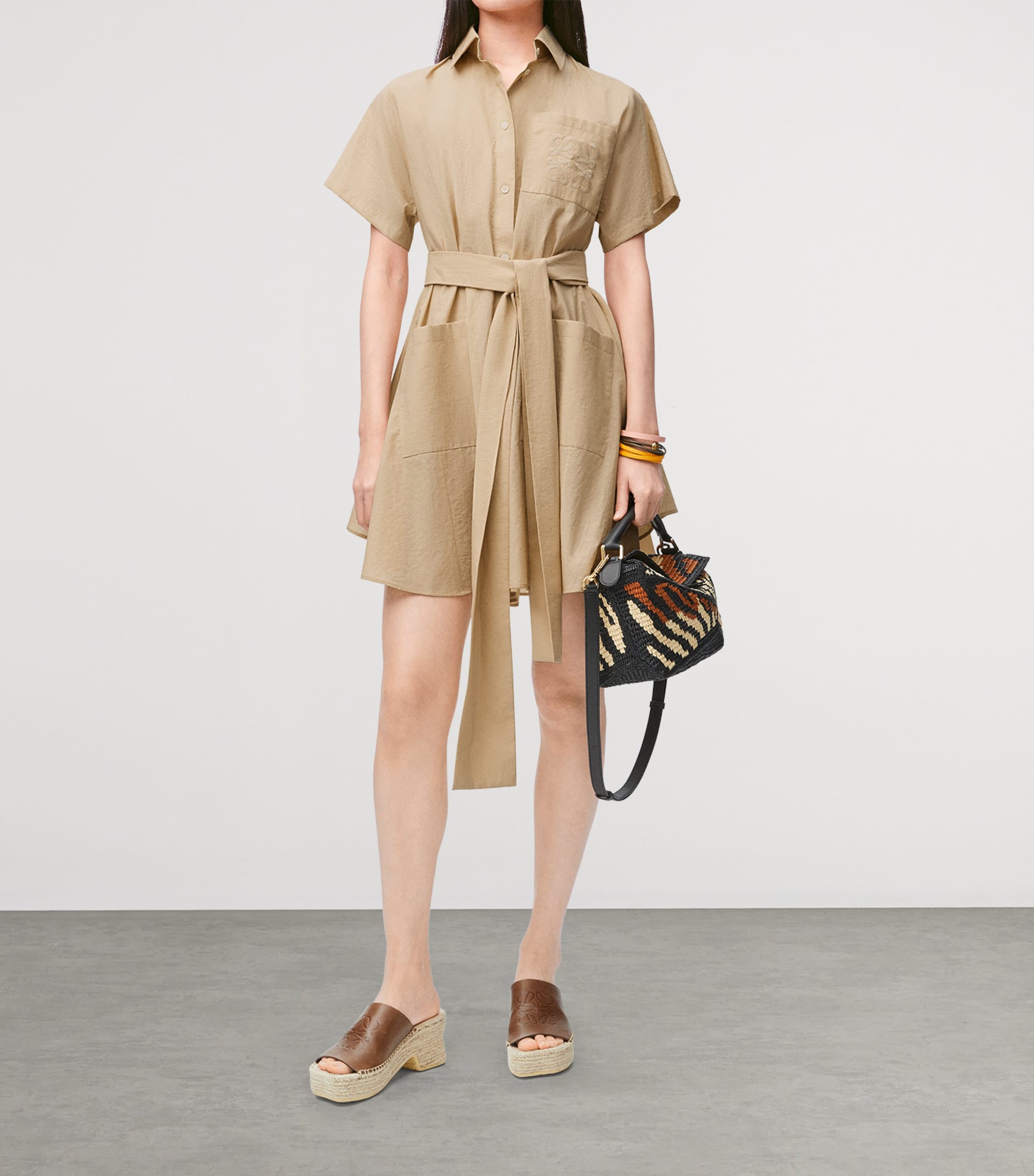 LOEWE Cotton-Blend Mini Shirt Dress | Harrods US