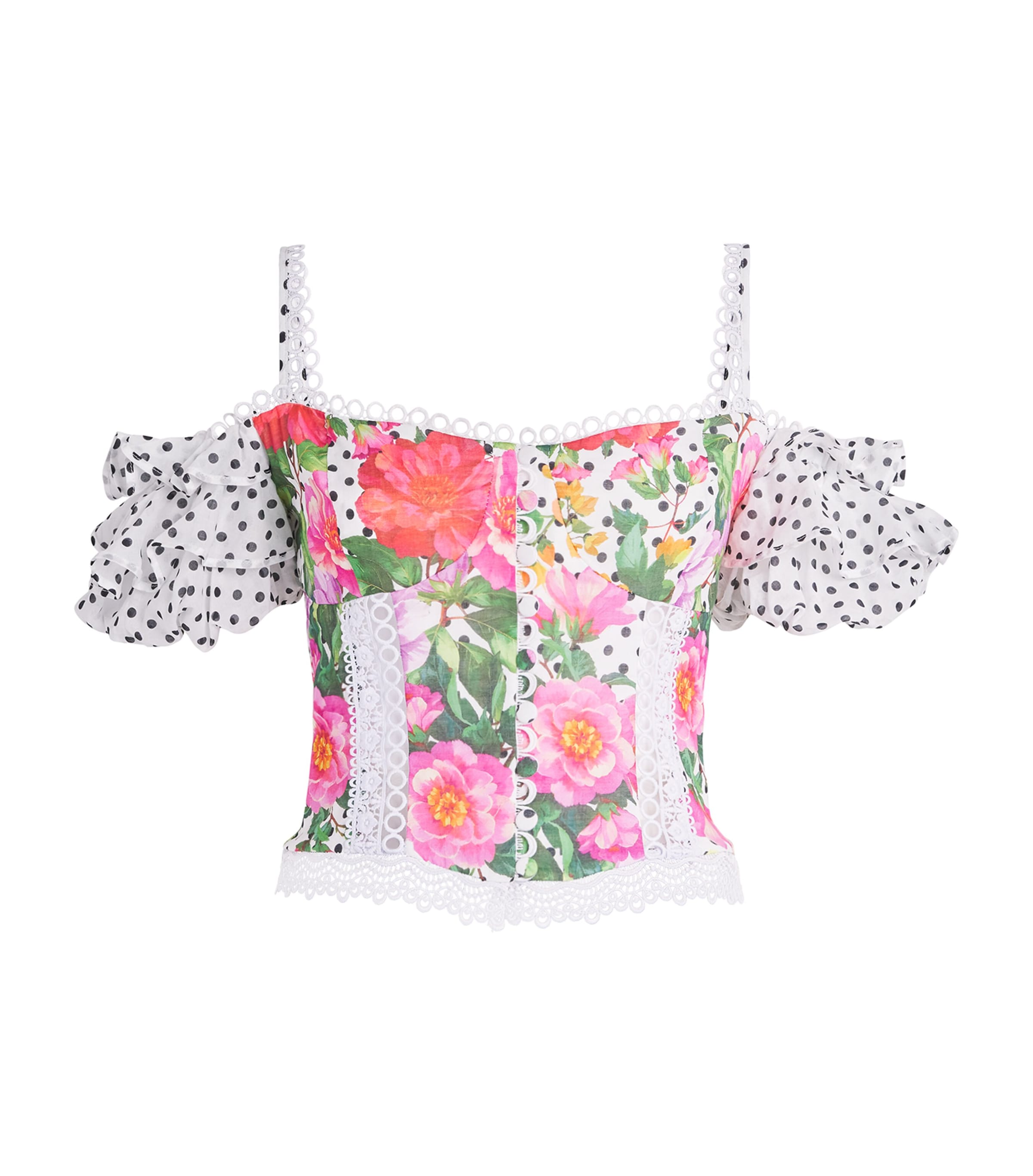 Charo Ruiz Ibiza Floral Carmesi Crop Top In Multi