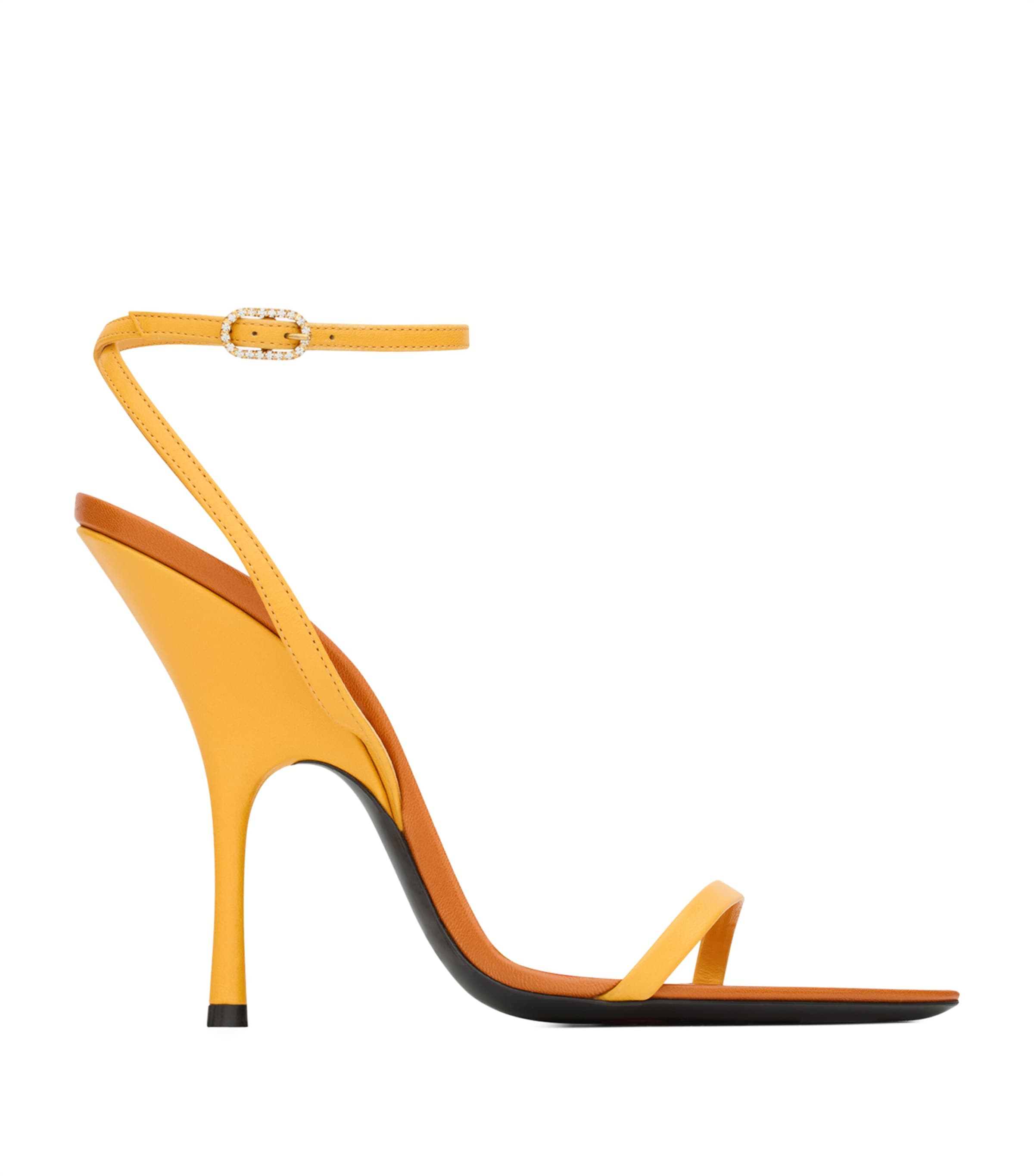 Saint Laurent Leather Katoucha Sandals 110 In Yellow