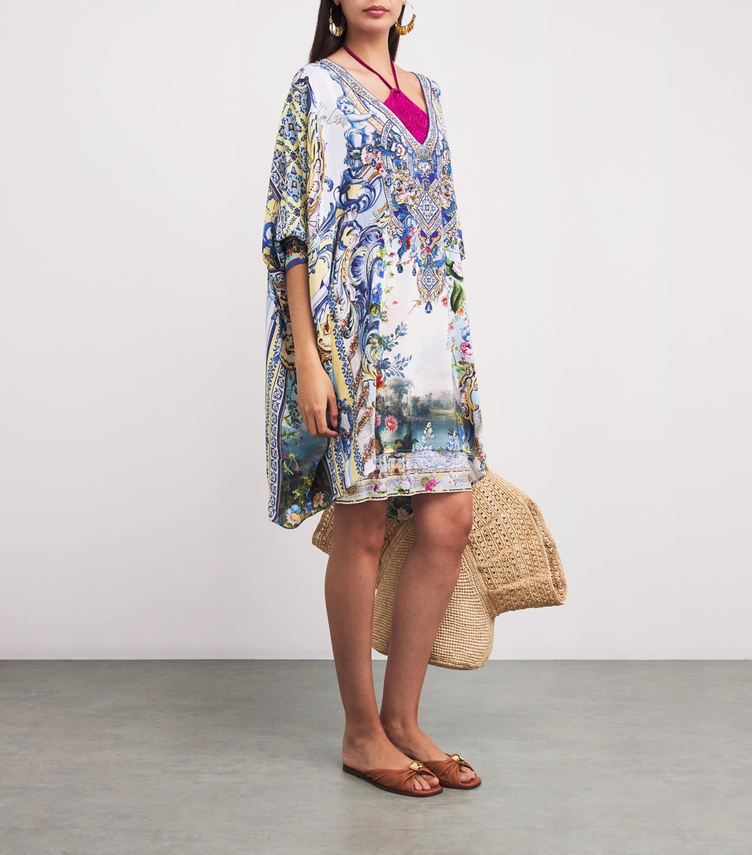 Silk Printed Short Kaftan WALLWOND Image 2