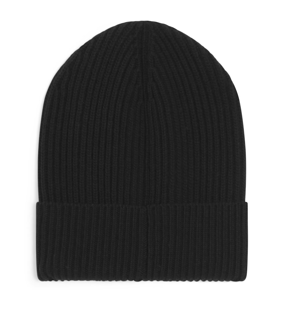Wool-Cashmere Rib Beanie N0000-BLACK Image 1