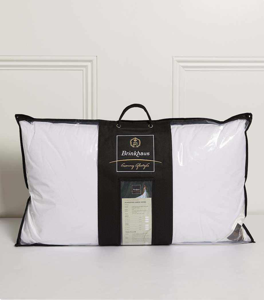 Hungarian Goose Down Firm Pillow (50cm x 90cm) WHITE Image 1