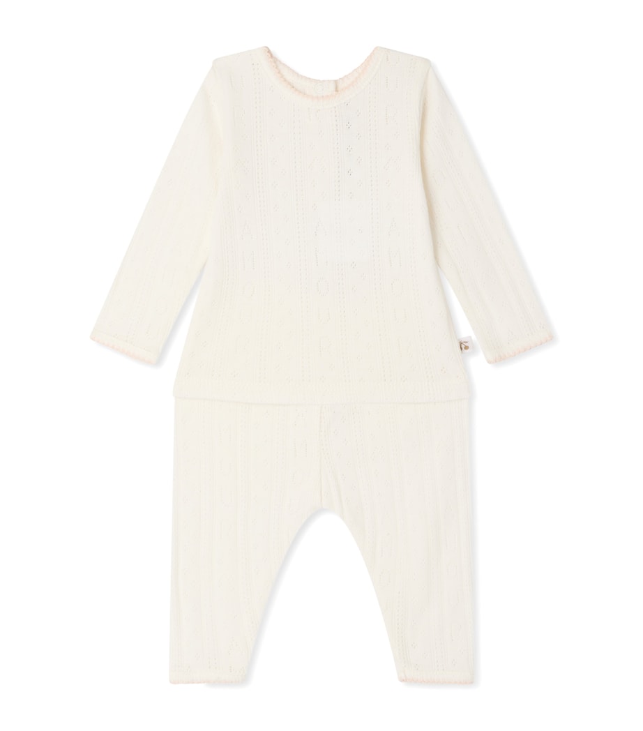 Cotton Top and Trousers Set (1-18 Months) BLANC LAIT Image 1