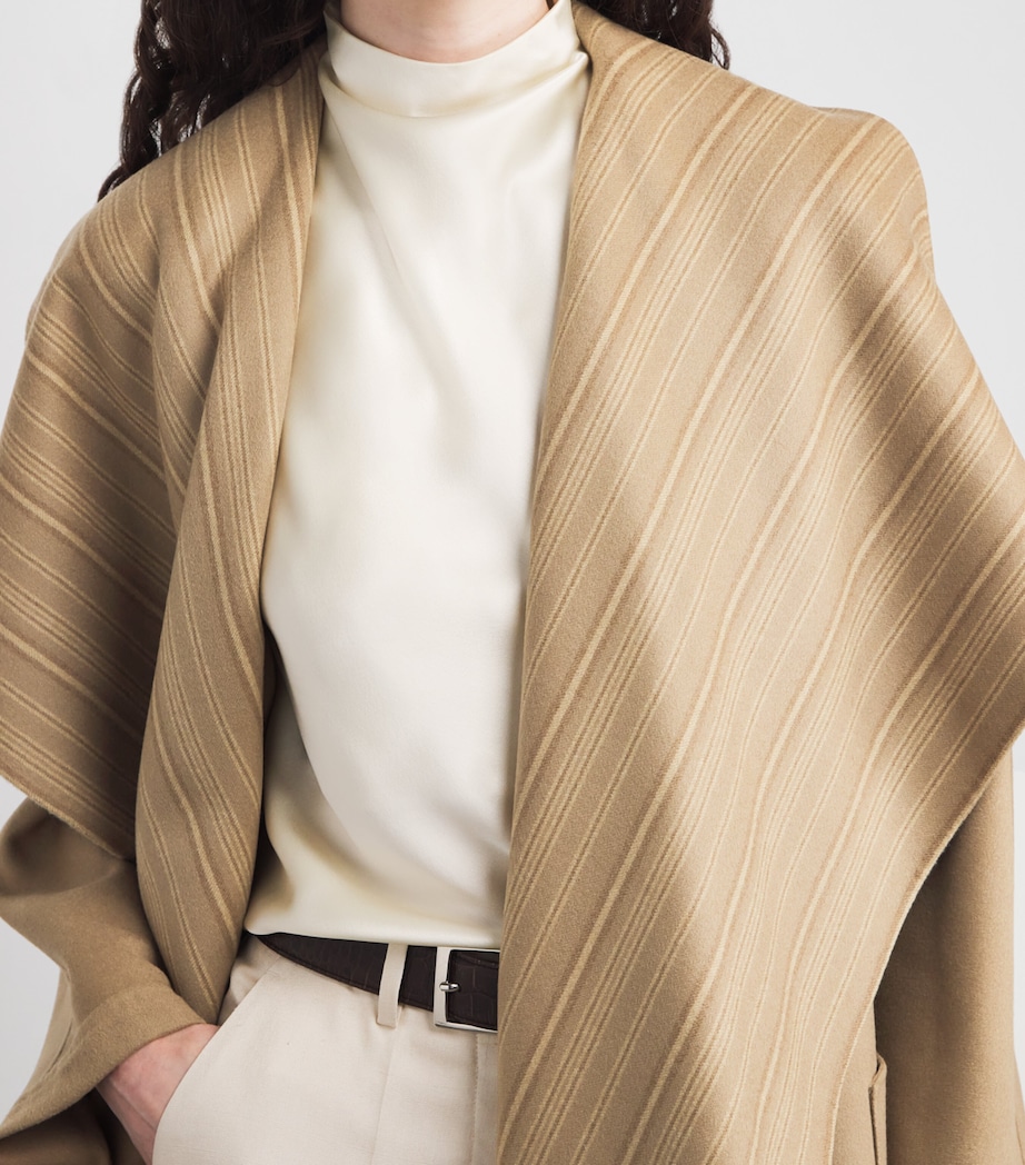 Virgin Wool Reversible Coat STY198 SND/DRK TP/YL Image 7