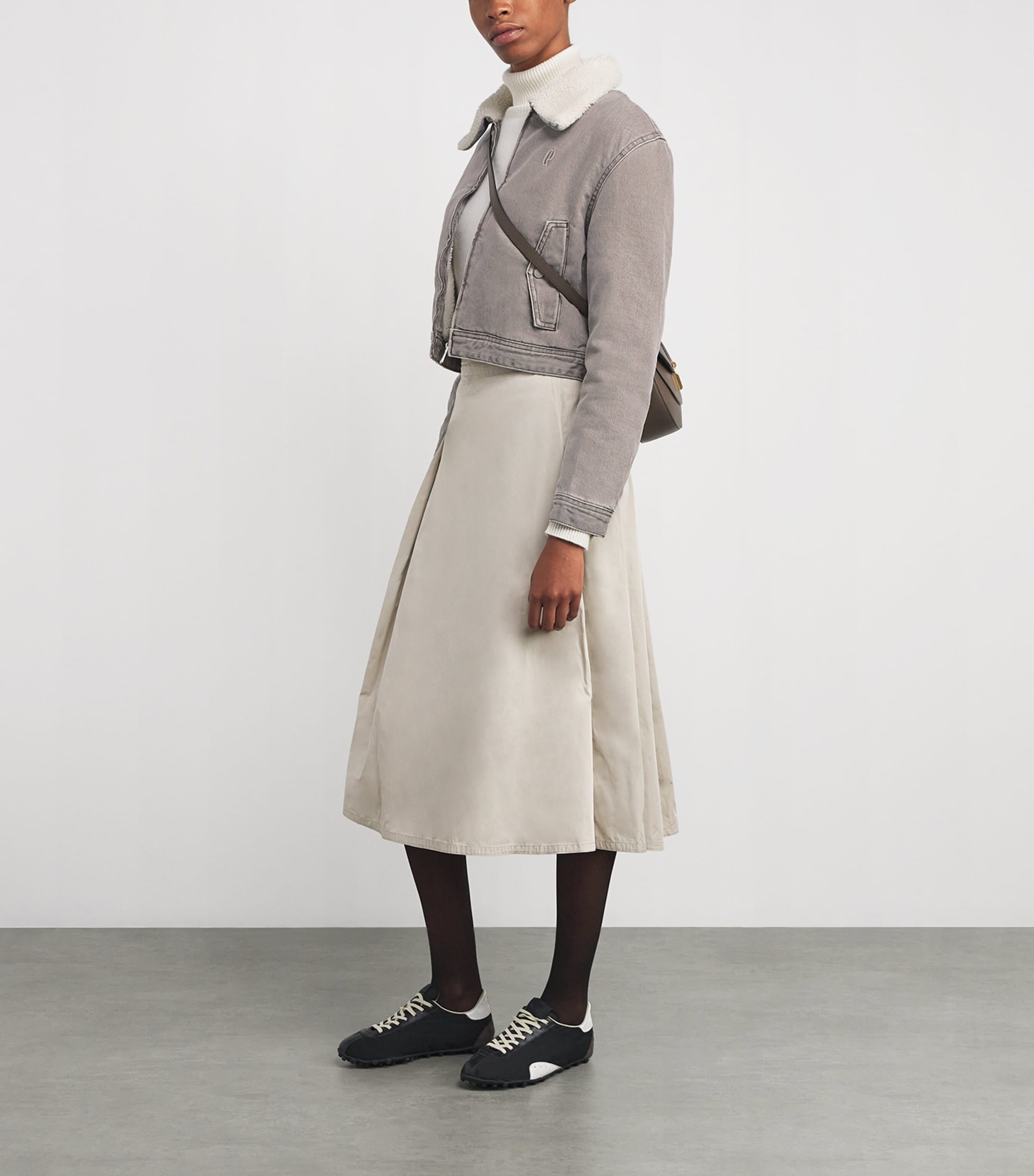 Fleece-Lined Denim Jacket GREY BEIGE Image 2