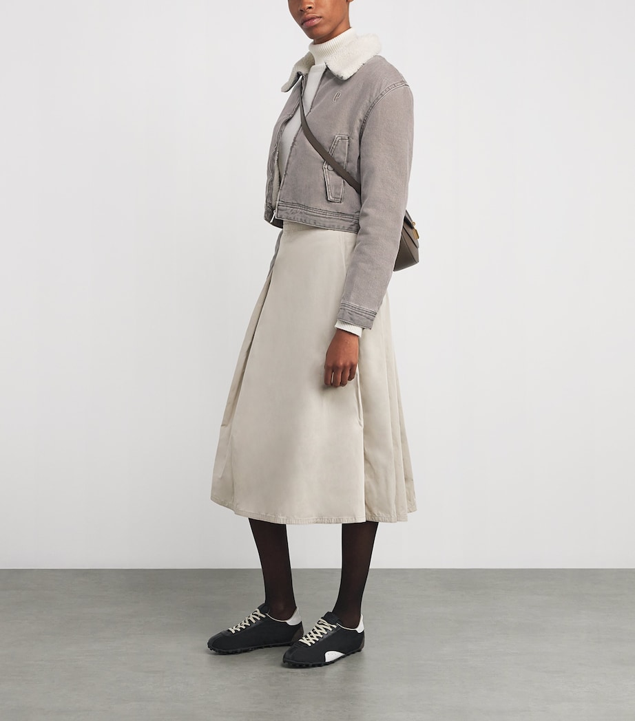 Fleece-Lined Denim Jacket GREY BEIGE Image 2