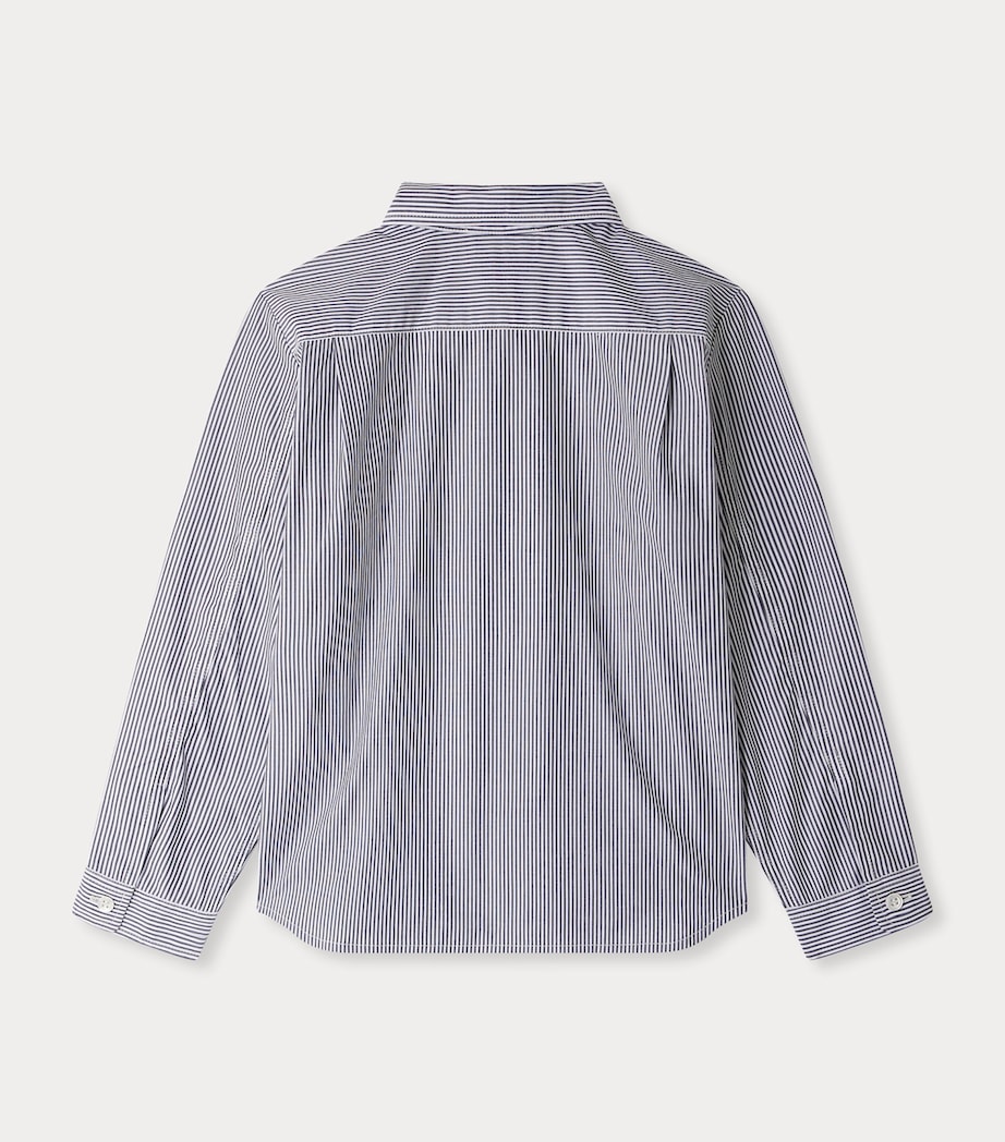 Cotton Poplin Stripe Shirt (4-14 Years) RA FAUX NOIR Image 2