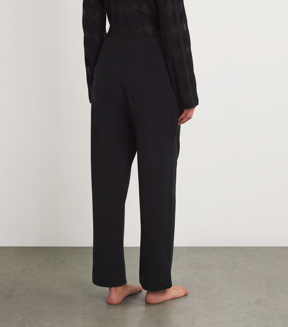 Cotton Straight Trousers BLACK Image 4