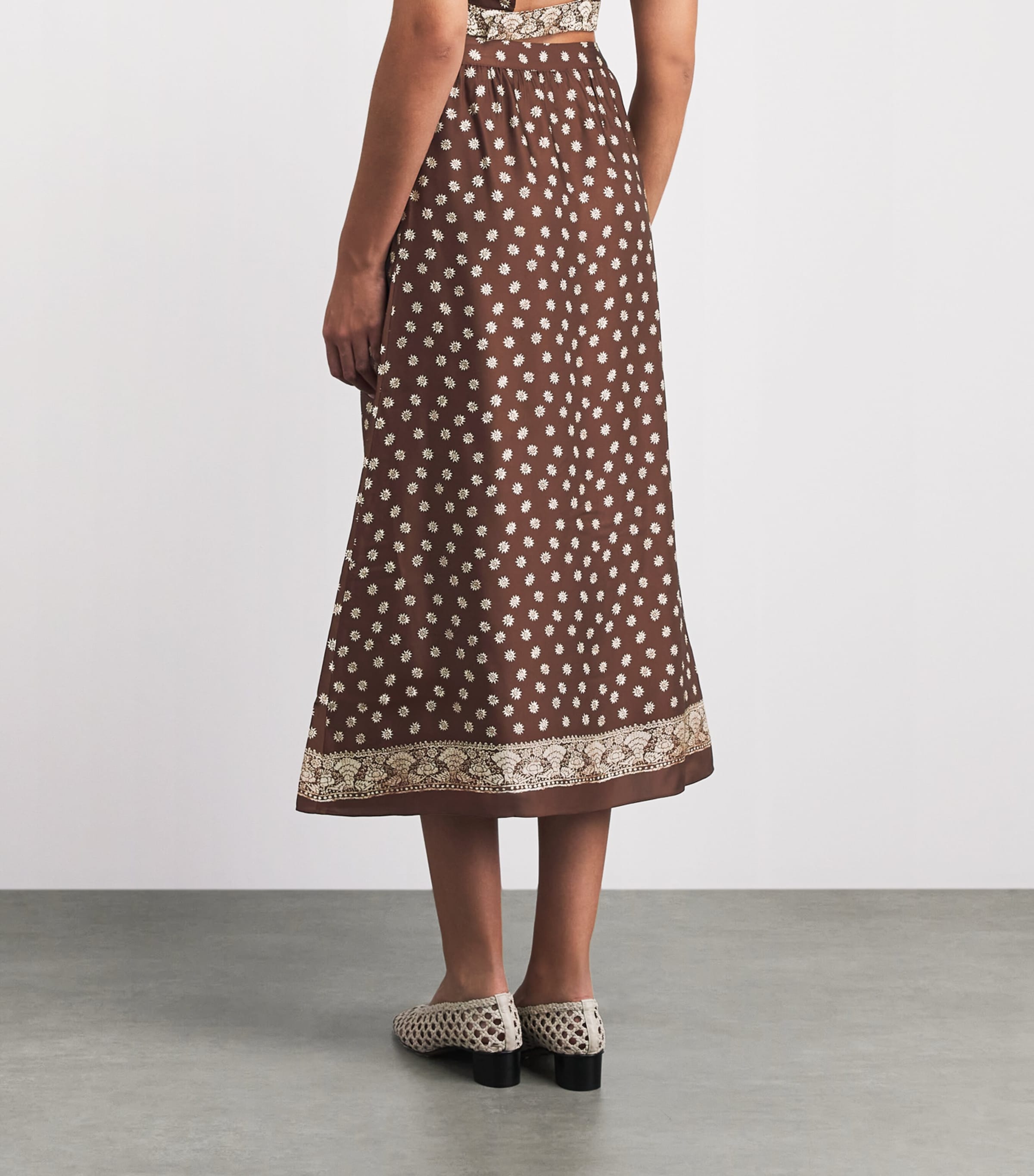 Claudie Pierlot Womens Printed Midi Skirt Dark Print Image 5