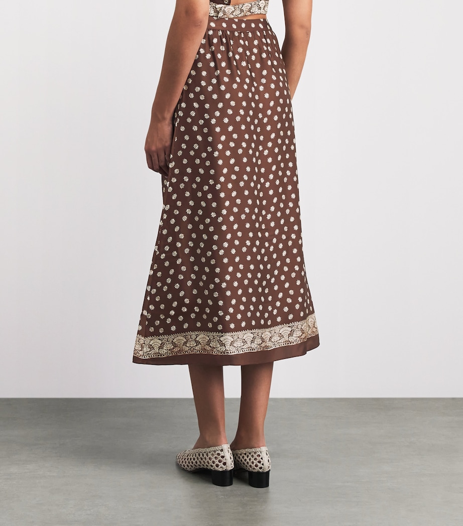 Claudie Pierlot Womens Printed Midi Skirt Dark Print Image 5