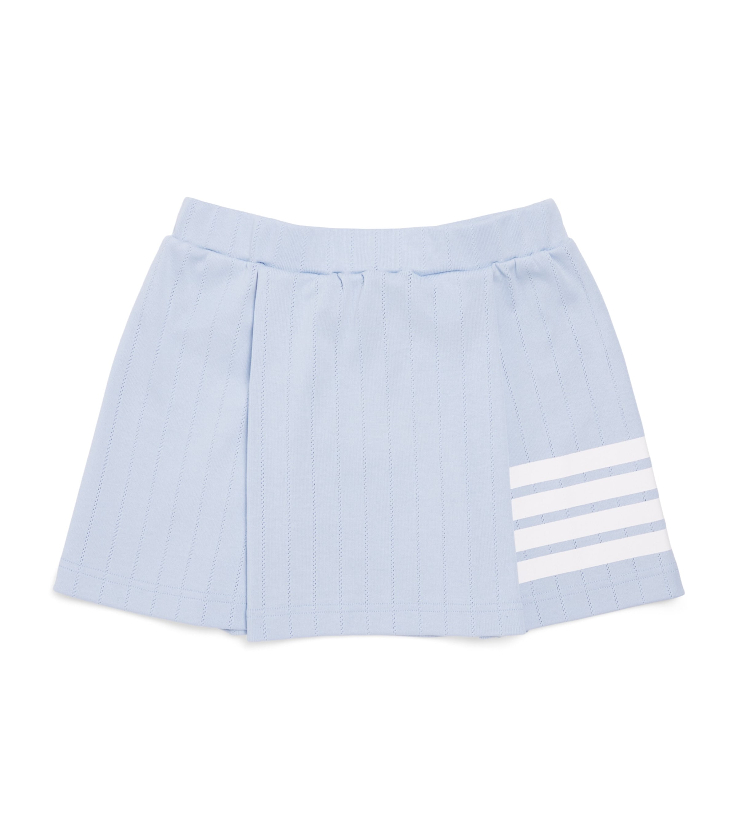 Thom Browne Kids Cotton Pleated Mini Skirt (2-12 Years) Light Blue Image 1