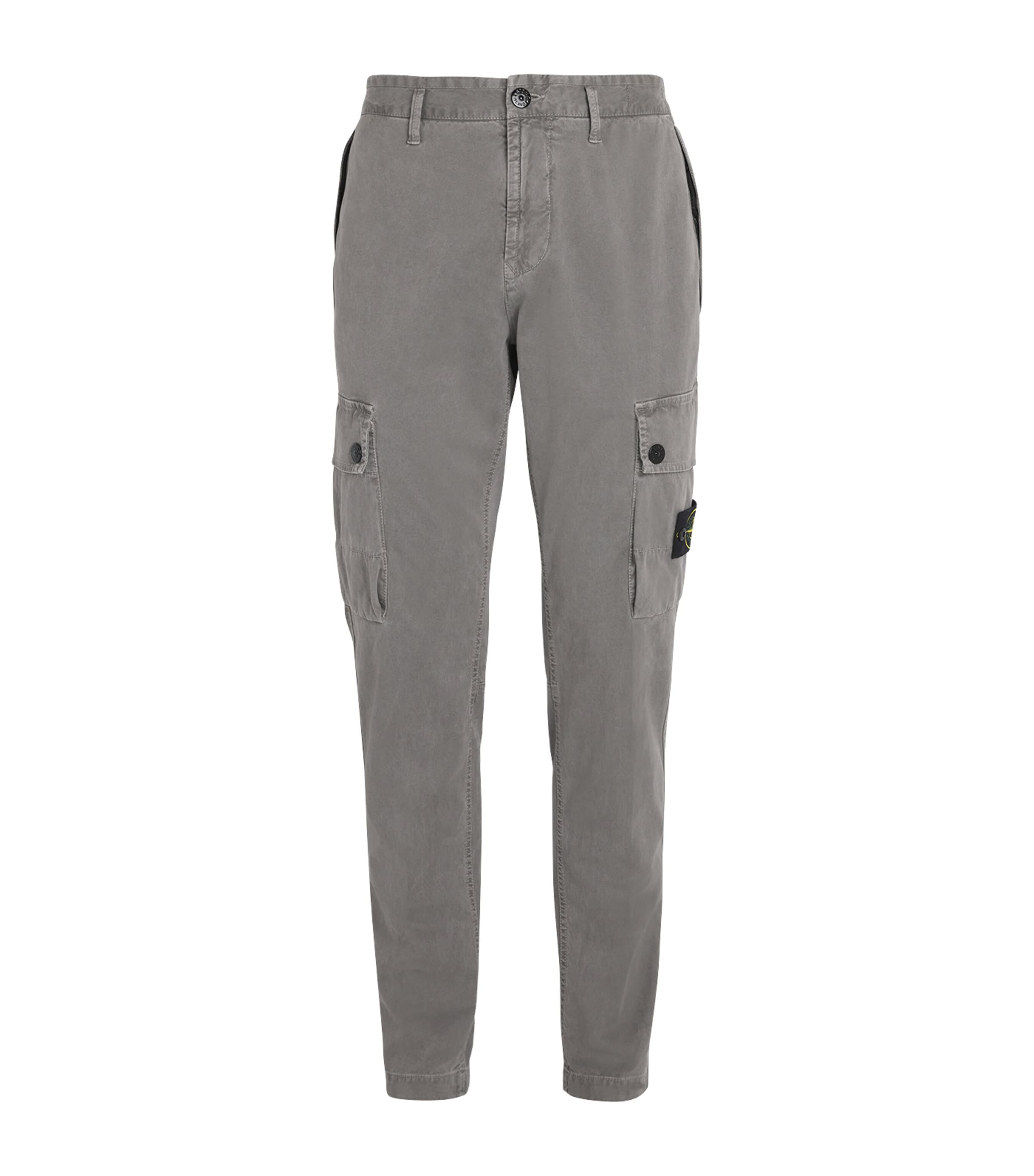 Stone Island Faded Slim Cargo Trousers In Gray