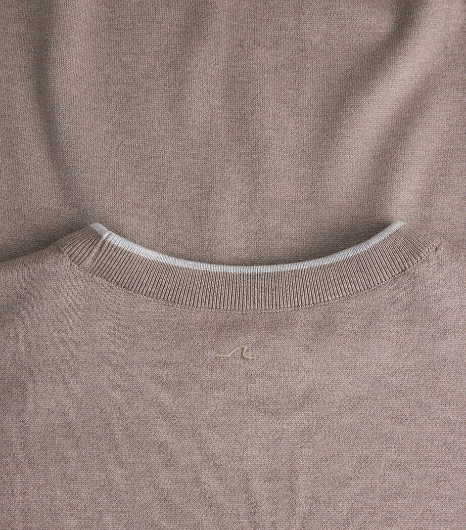 Silk-Cotton Knit Sweater 111 DOVE GREY Image 5