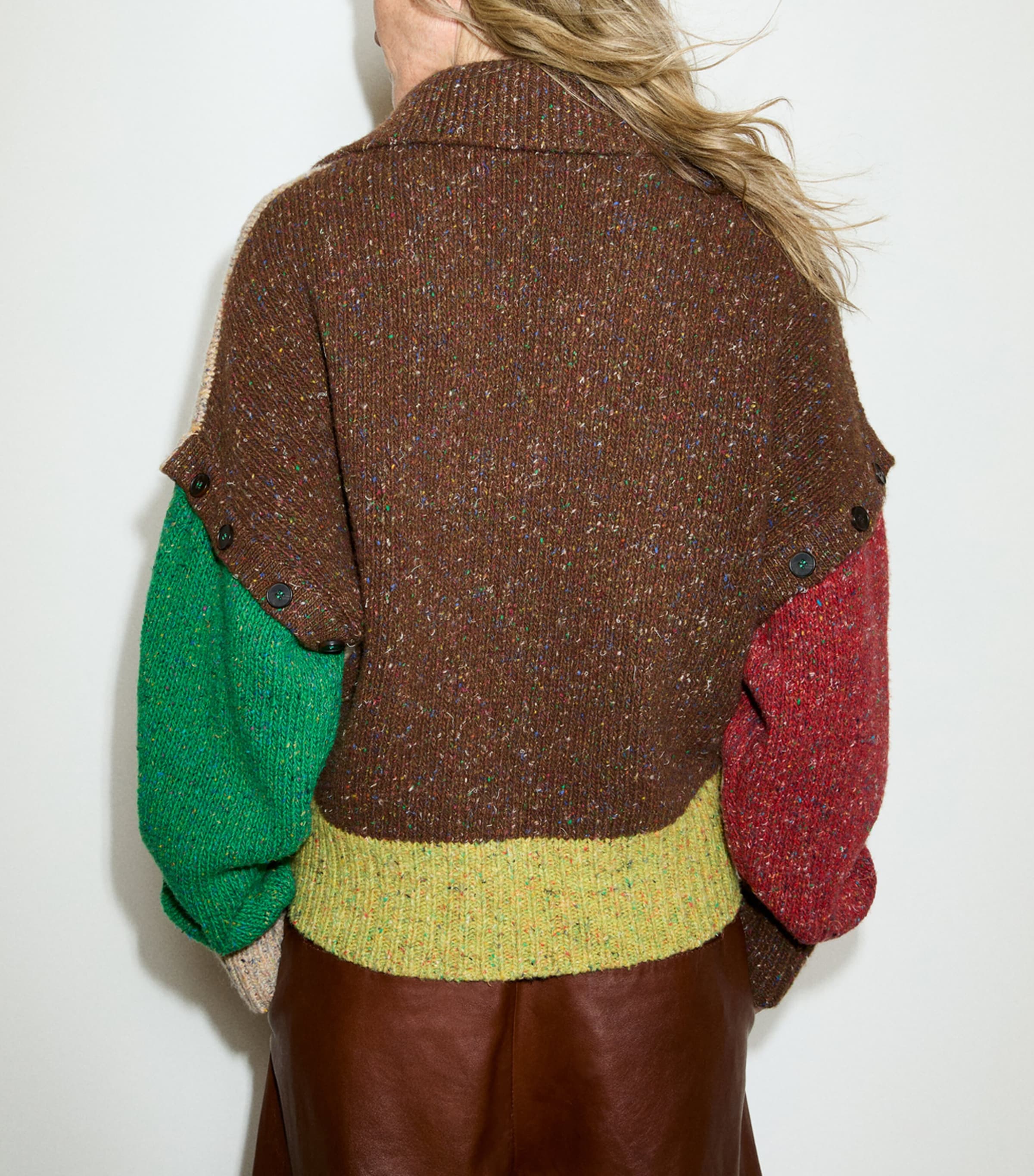 MAX&Co. Womens Wool Block-Colour Cardigan Green Image 4