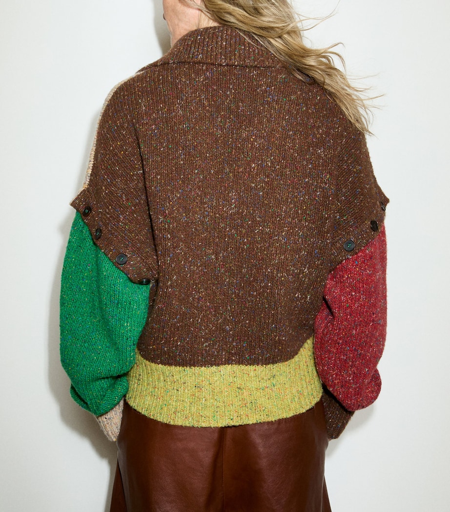 MAX&Co. Womens Wool Block-Colour Cardigan Green Image 4