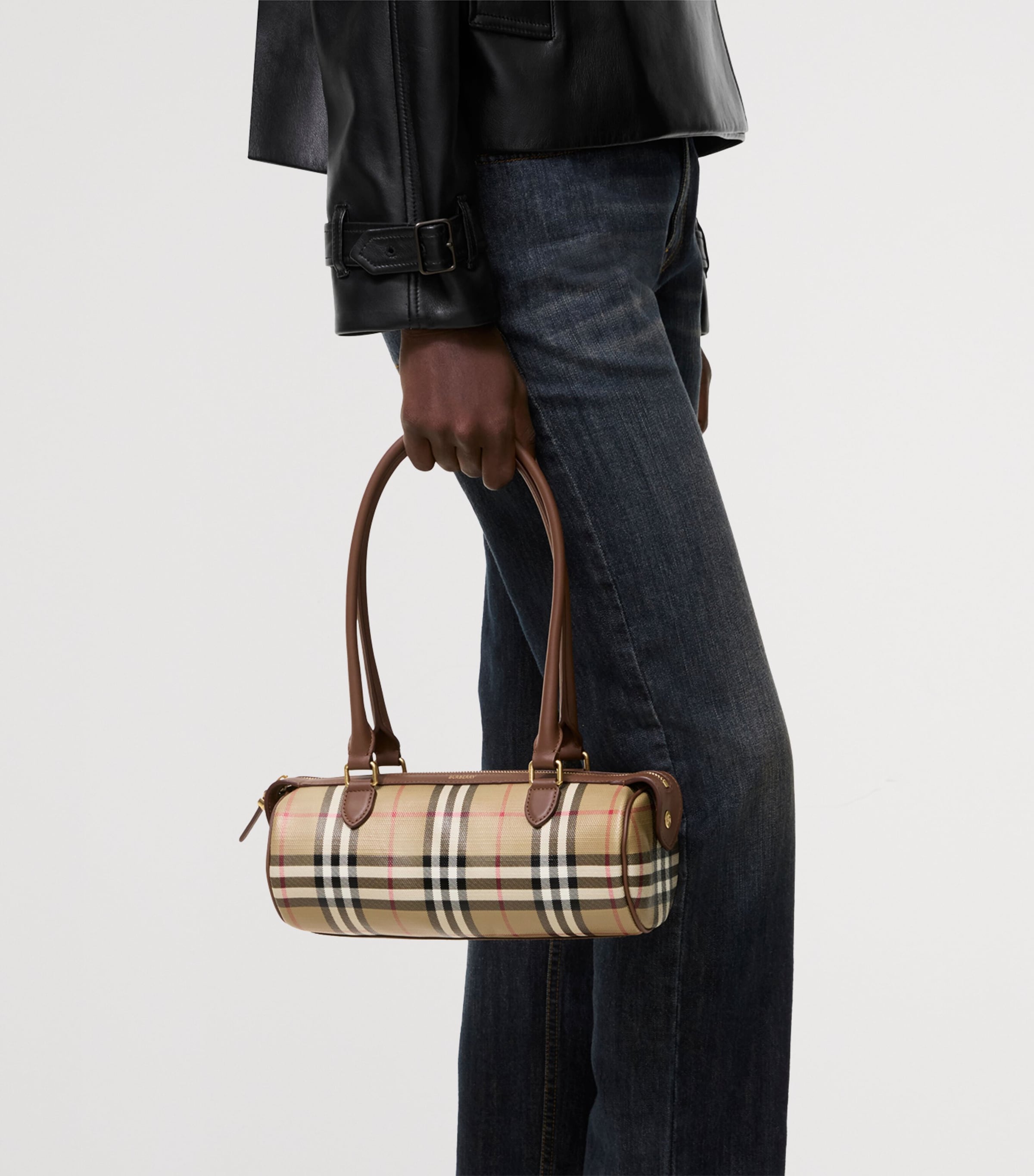 Burberry Mini Check Barrel Bag Archive Beige Image 3