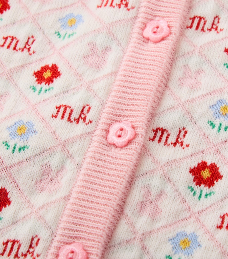 Miki House Floral Jacquard Cardigan (12 Months-4 Years) Image 5