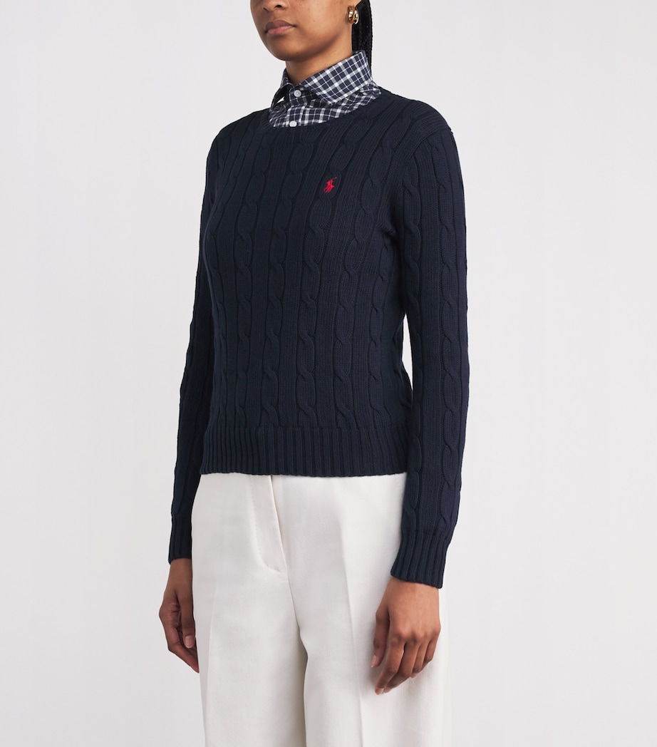 Cotton Cable-Knit Sweater HUNTER NAVY Image 5