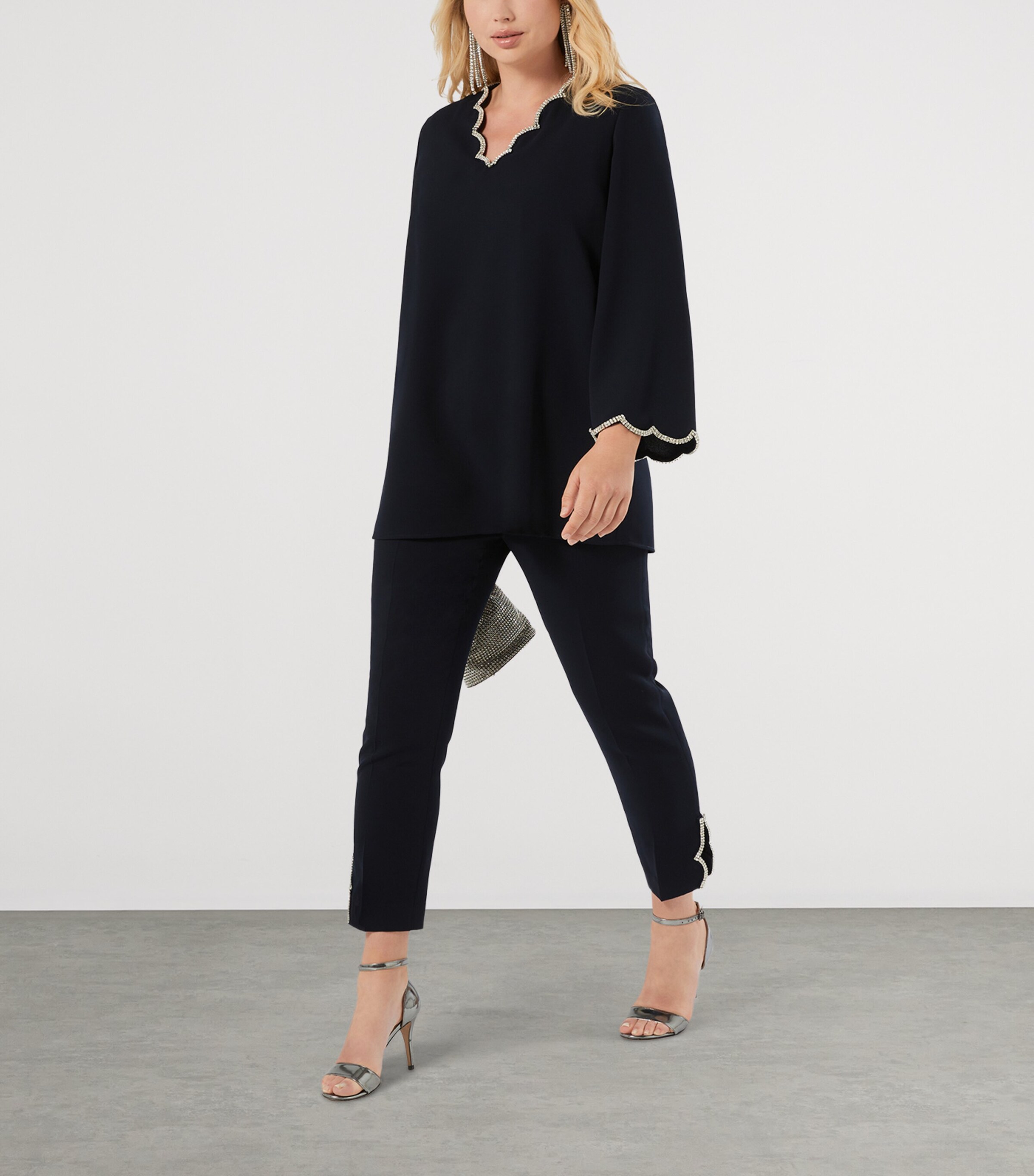 Marina Rinaldi Womens Embellished Blouse Midnightblue Image 4