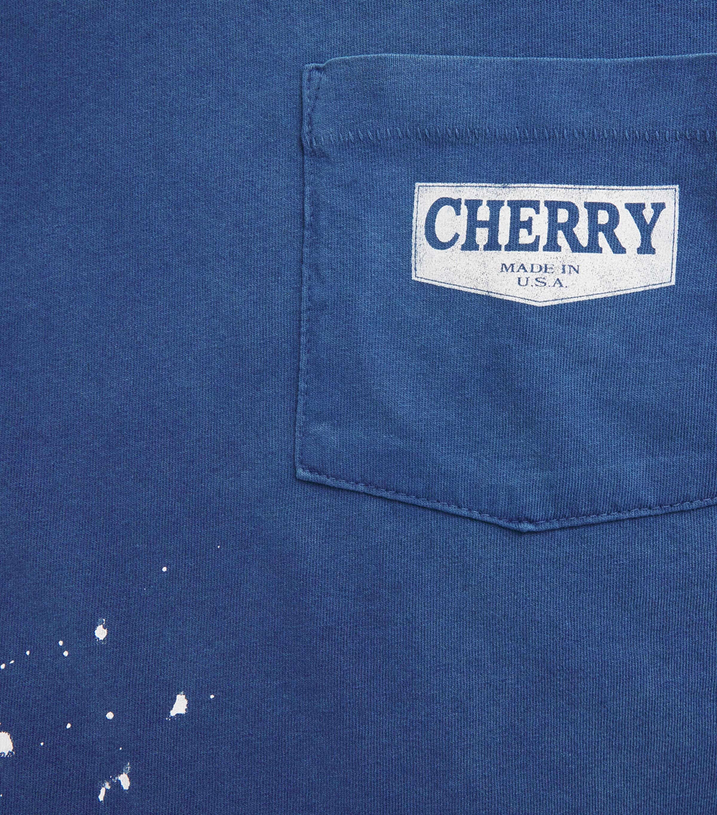 Cherry Los Angeles Mens Chevron-Stitch Logo T-Shirt Faded Navy Image 6