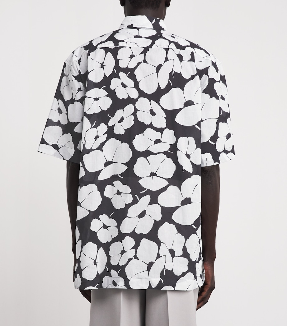 DRIES VAN NOTEN Mens Cotton Poppy Print Shirt Black Image 5
