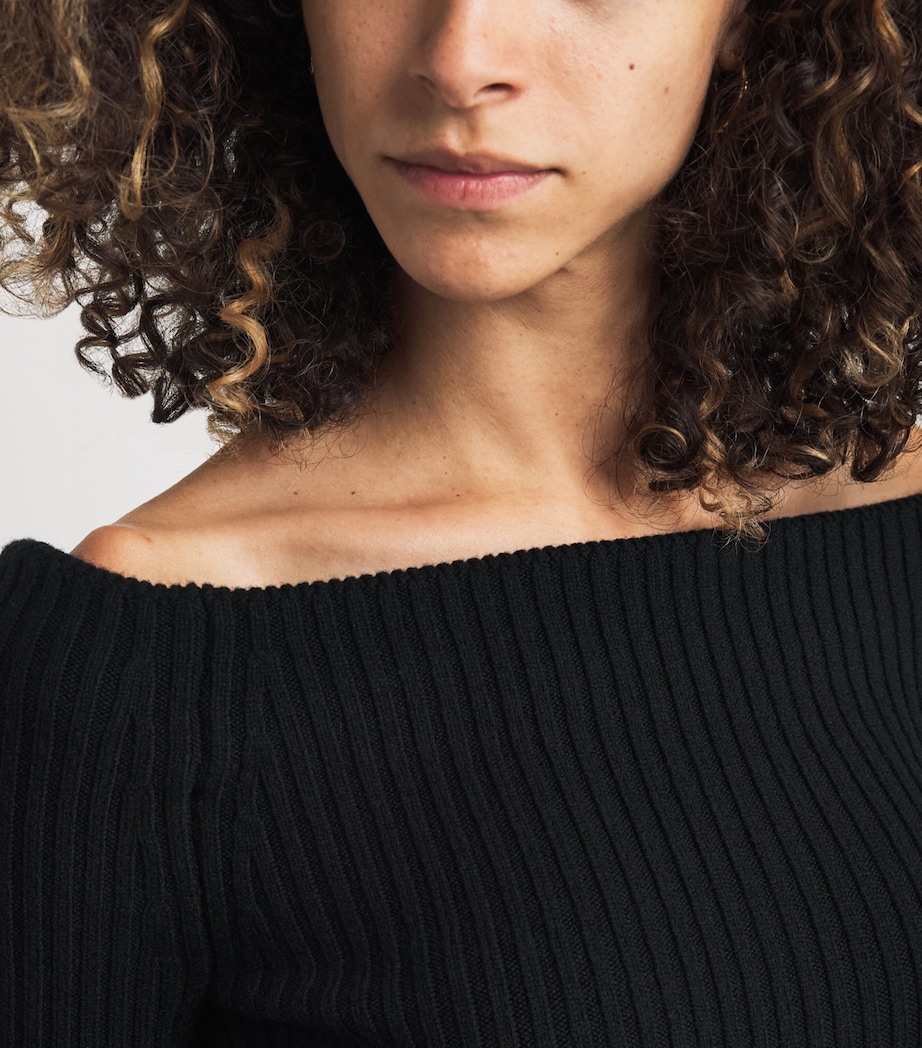 Wool-Blend Maxi Dress BLACK Image 7