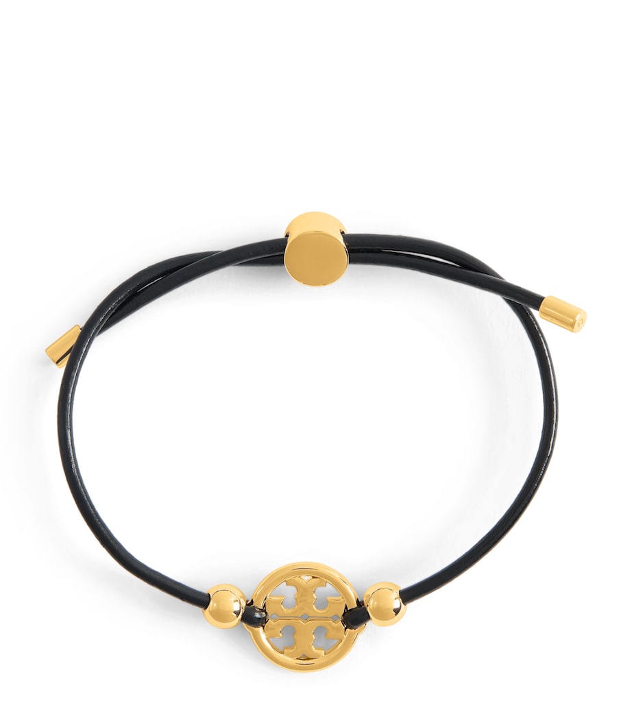 Leather Miller Slider Bracelet TORY GOLD / BLACK Image 1